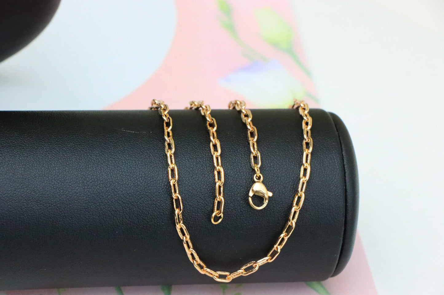 Chunky Oval Link Rose Gold Necklace in High Quality Brass, XPNL1906 (2161-9)