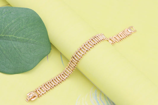 Rose Gold Textured Chain Bracelet in High-Polish Finish, XPBL1146 (2115-5)