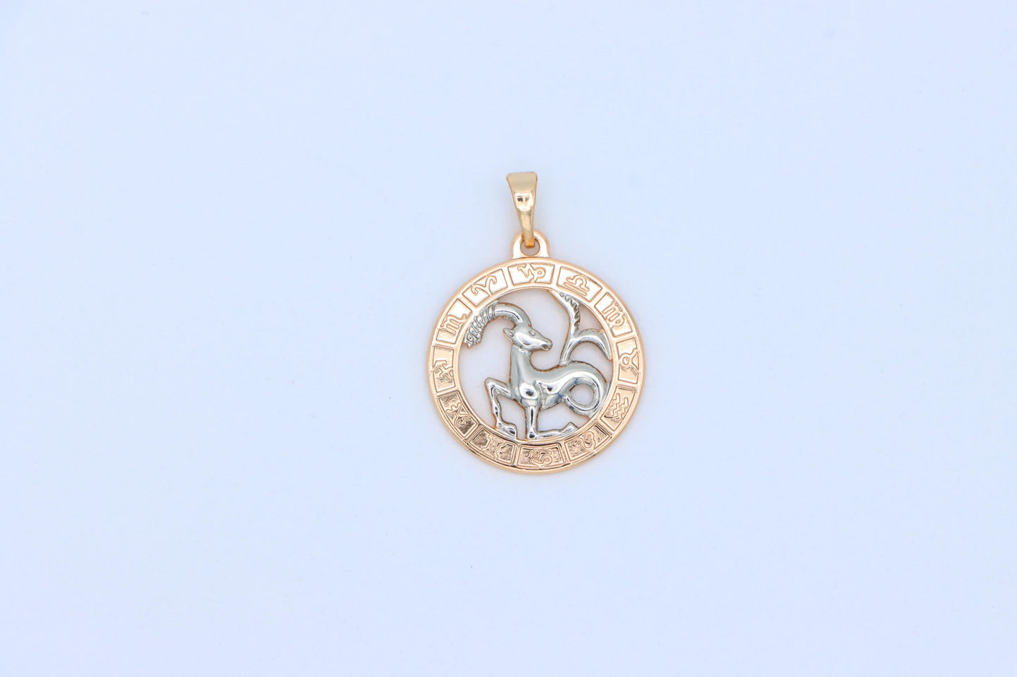 Rose Gold Capricorn Zodiac Pendant with Elegant Goat Symbol Design, XPPT1452 (2136-9)