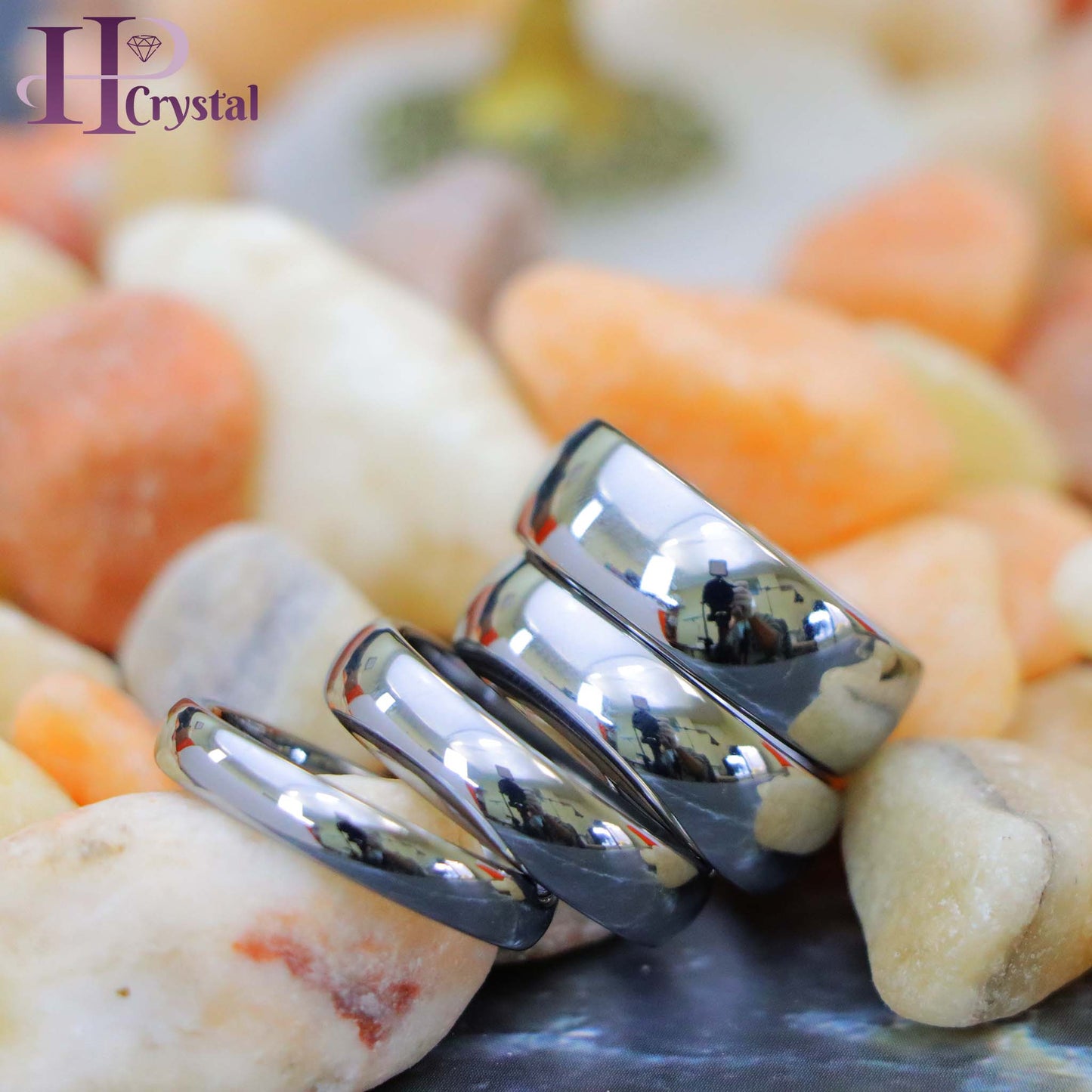 Polished Shiny Domed Tungsten Ring