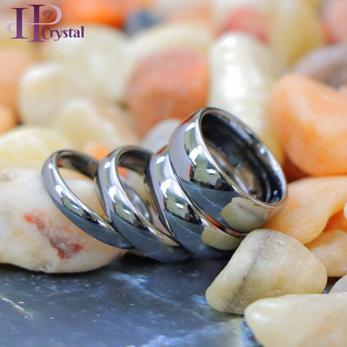 Polished Shiny Domed Tungsten Ring