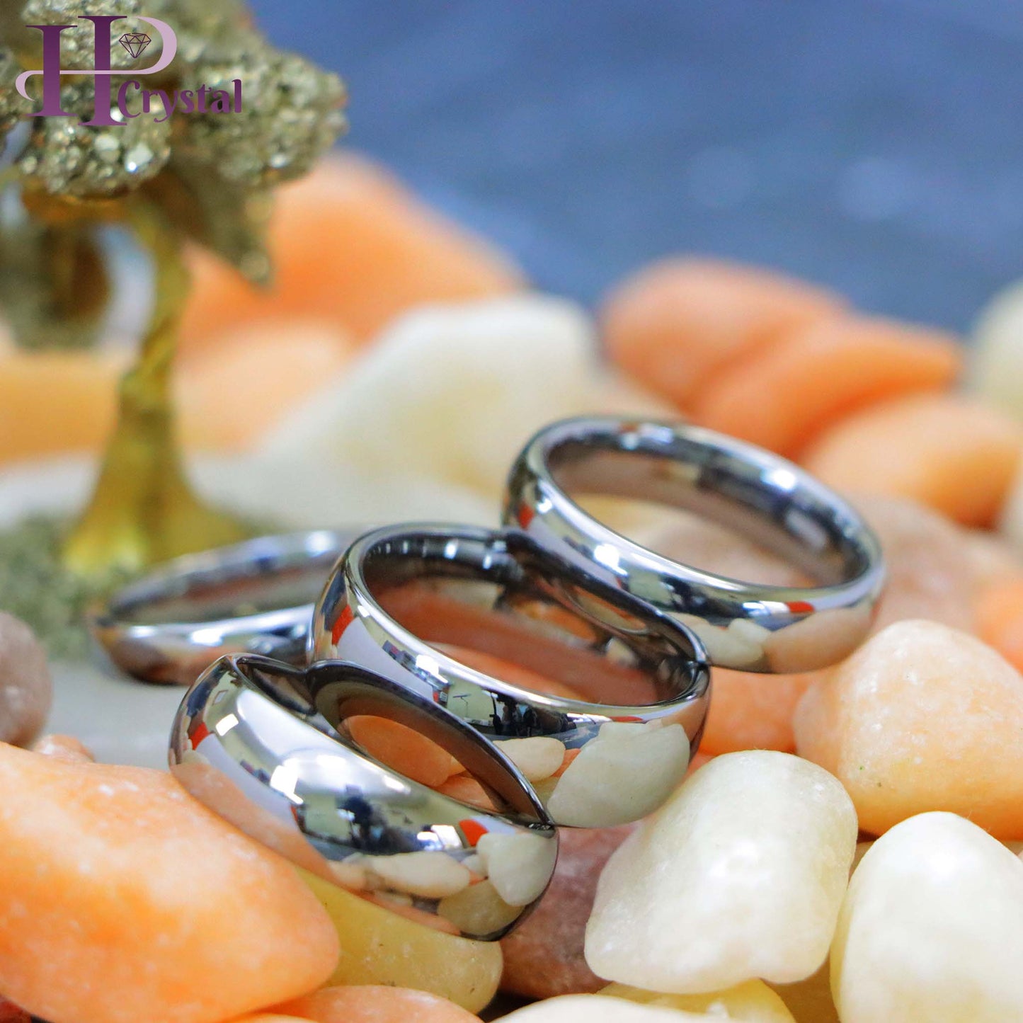 Polished Shiny Domed Tungsten Ring