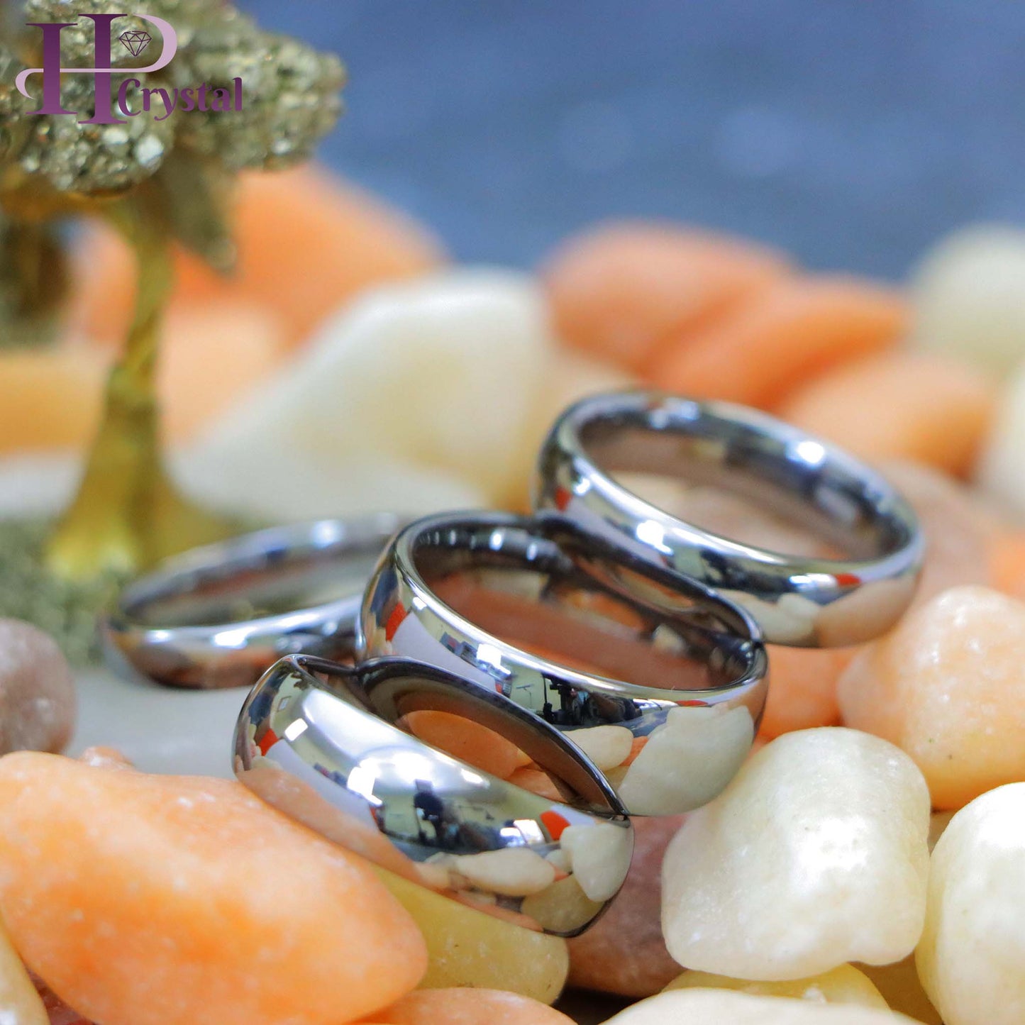 Polished Shiny Domed Tungsten Ring