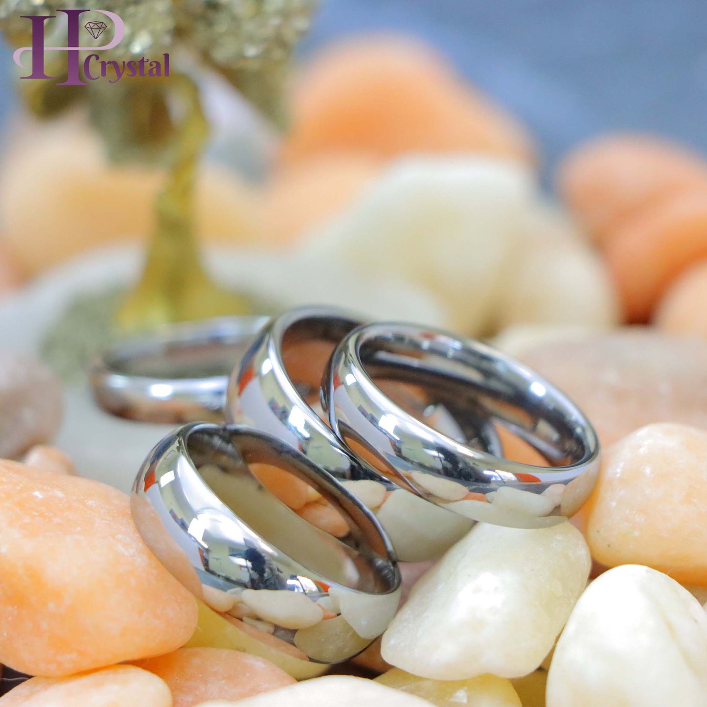 Polished Shiny Domed Tungsten Ring