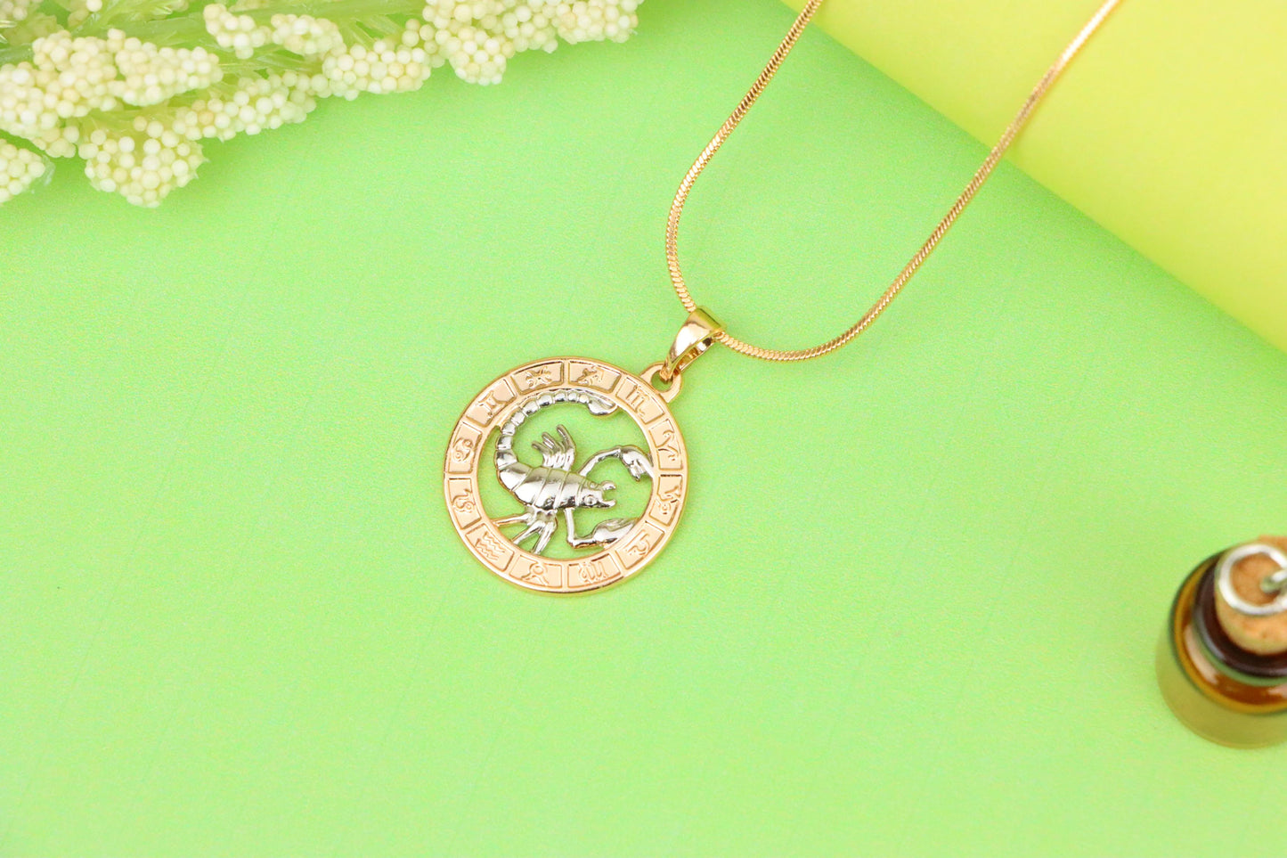 Rose Gold Scorpio Zodiac Pendant with Intricate Scorpion Design, XPPT1454 (2136-9)