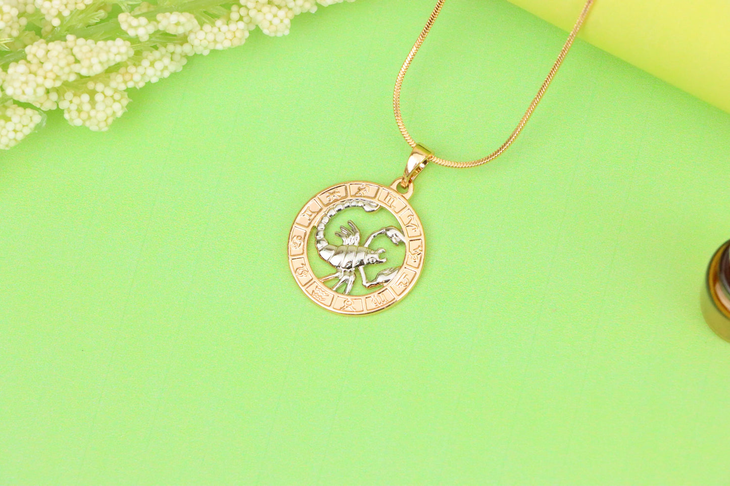 Rose Gold Scorpio Zodiac Pendant with Intricate Scorpion Design, XPPT1454 (2136-9)