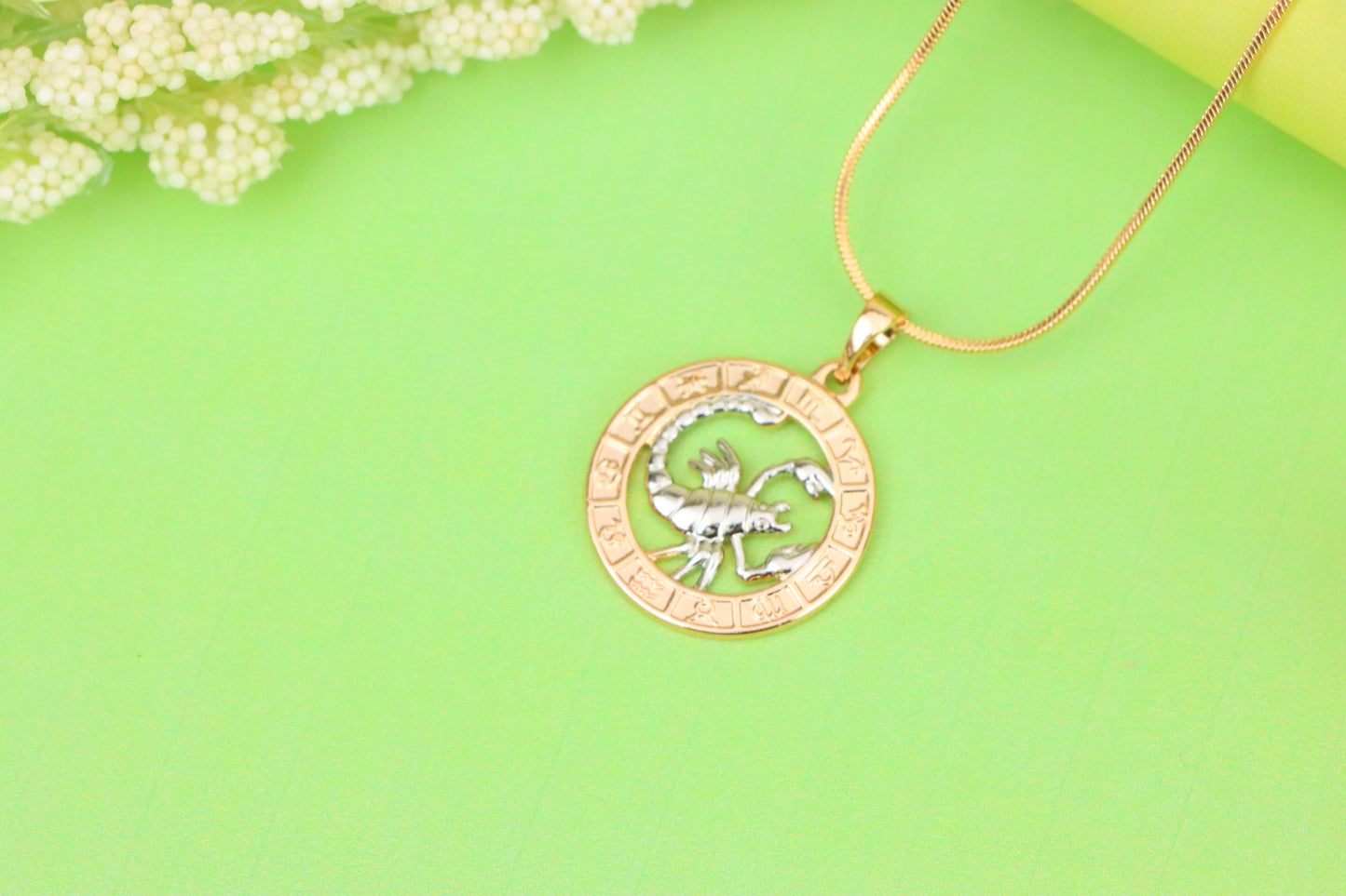 Rose Gold Scorpio Zodiac Pendant with Intricate Scorpion Design, XPPT1454 (2136-9)