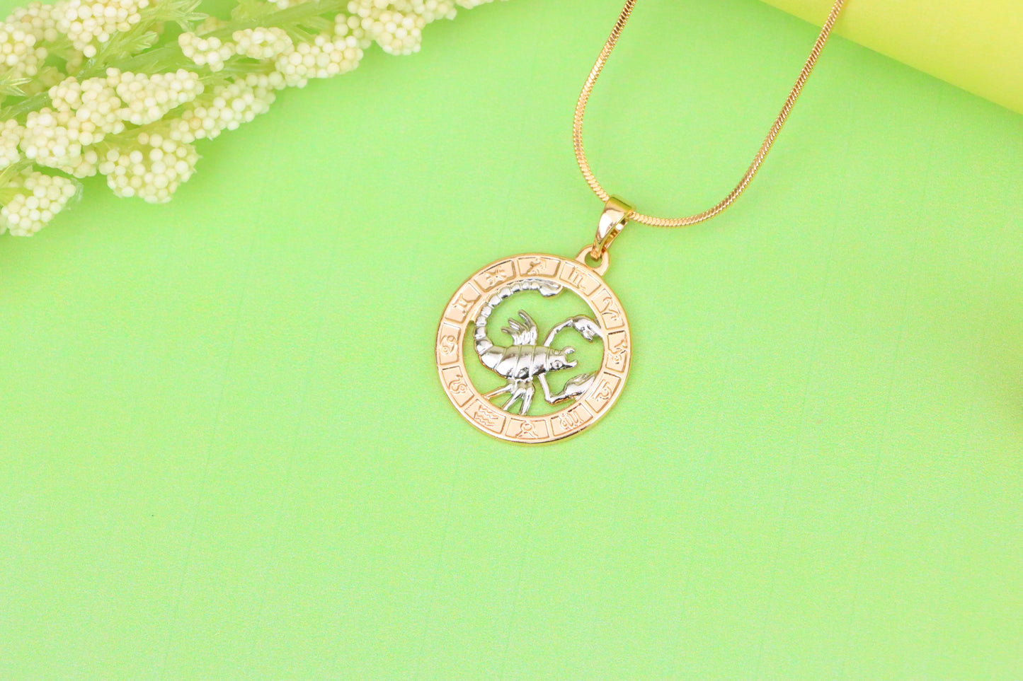 Rose Gold Scorpio Zodiac Pendant with Intricate Scorpion Design, XPPT1454 (2136-9)