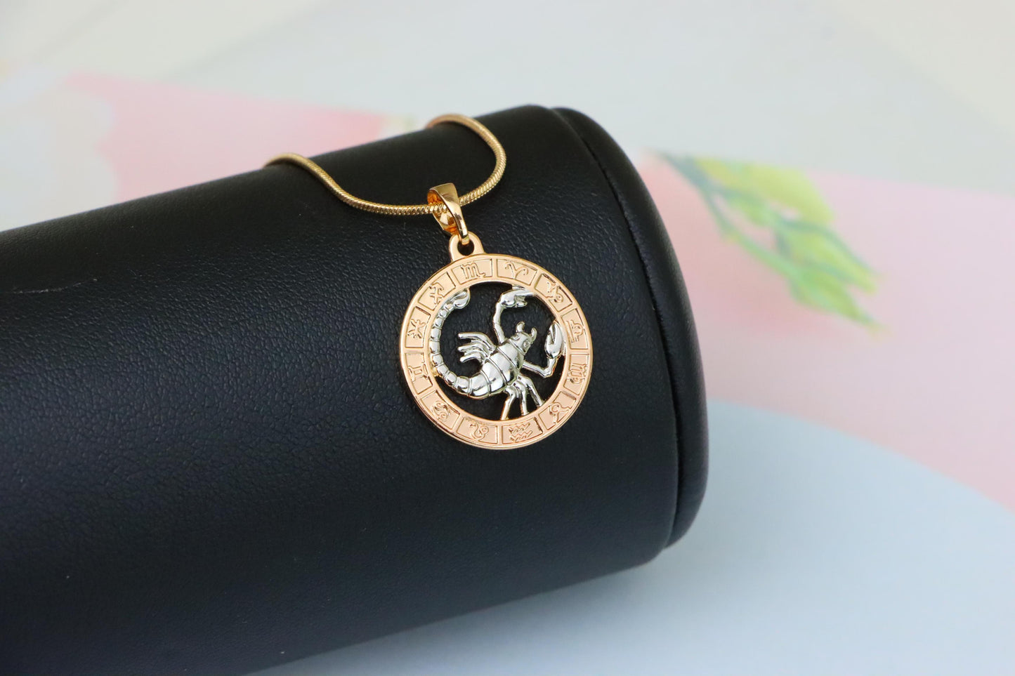 Rose Gold Scorpio Zodiac Pendant with Intricate Scorpion Design, XPPT1454 (2136-9)