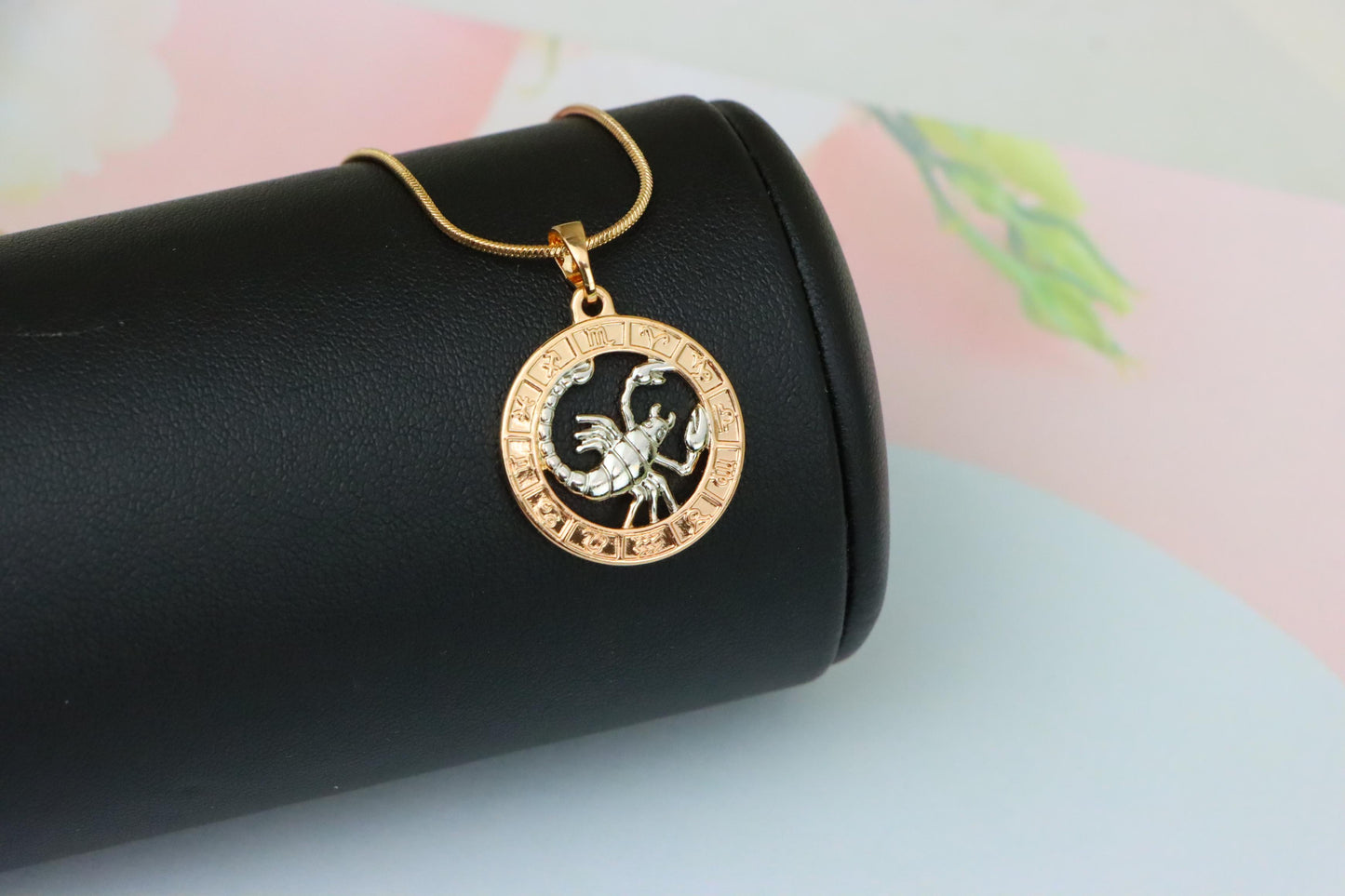 Rose Gold Scorpio Zodiac Pendant with Intricate Scorpion Design, XPPT1454 (2136-9)
