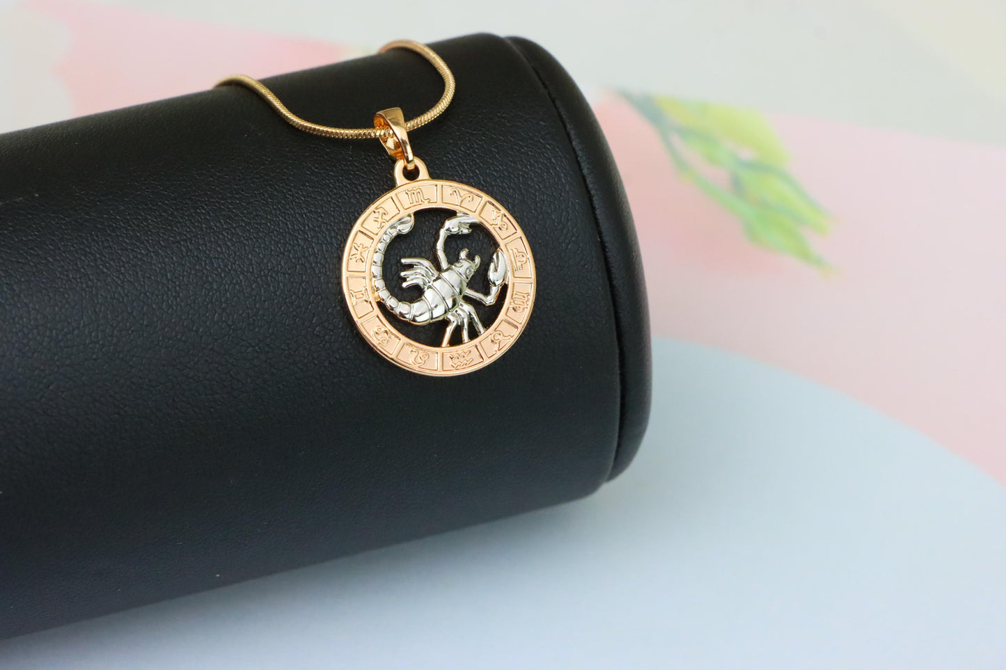 Rose Gold Scorpio Zodiac Pendant with Intricate Scorpion Design, XPPT1454 (2136-9)