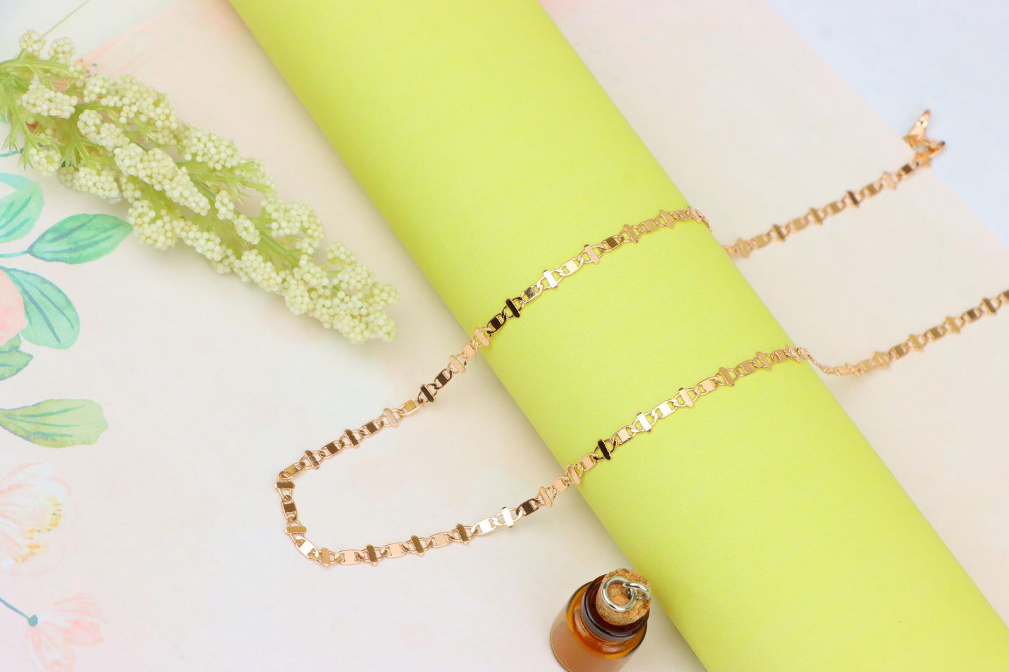 Elegant Rose Gold Link Necklace in High-Quality Brass, XPNL1909 (2162-2)