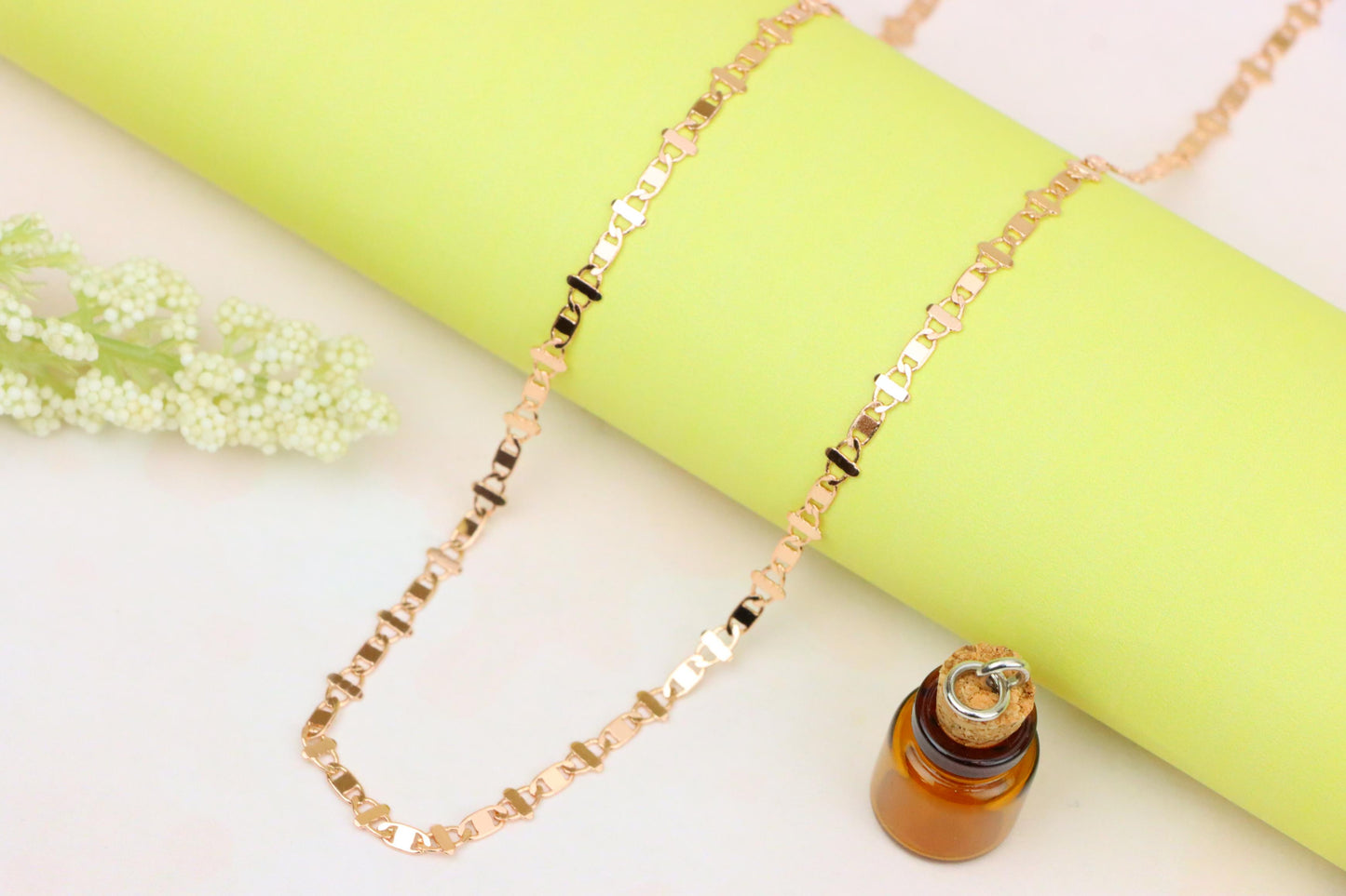 Elegant Rose Gold Link Necklace in High-Quality Brass, XPNL1909 (2162-2)