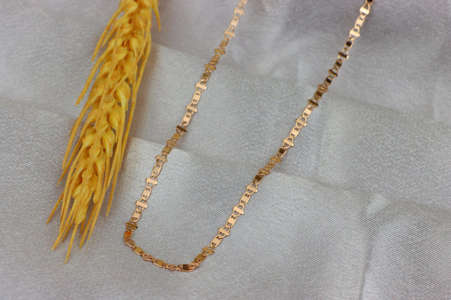 Elegant Rose Gold Link Necklace in High-Quality Brass, XPNL1909 (2162-2)