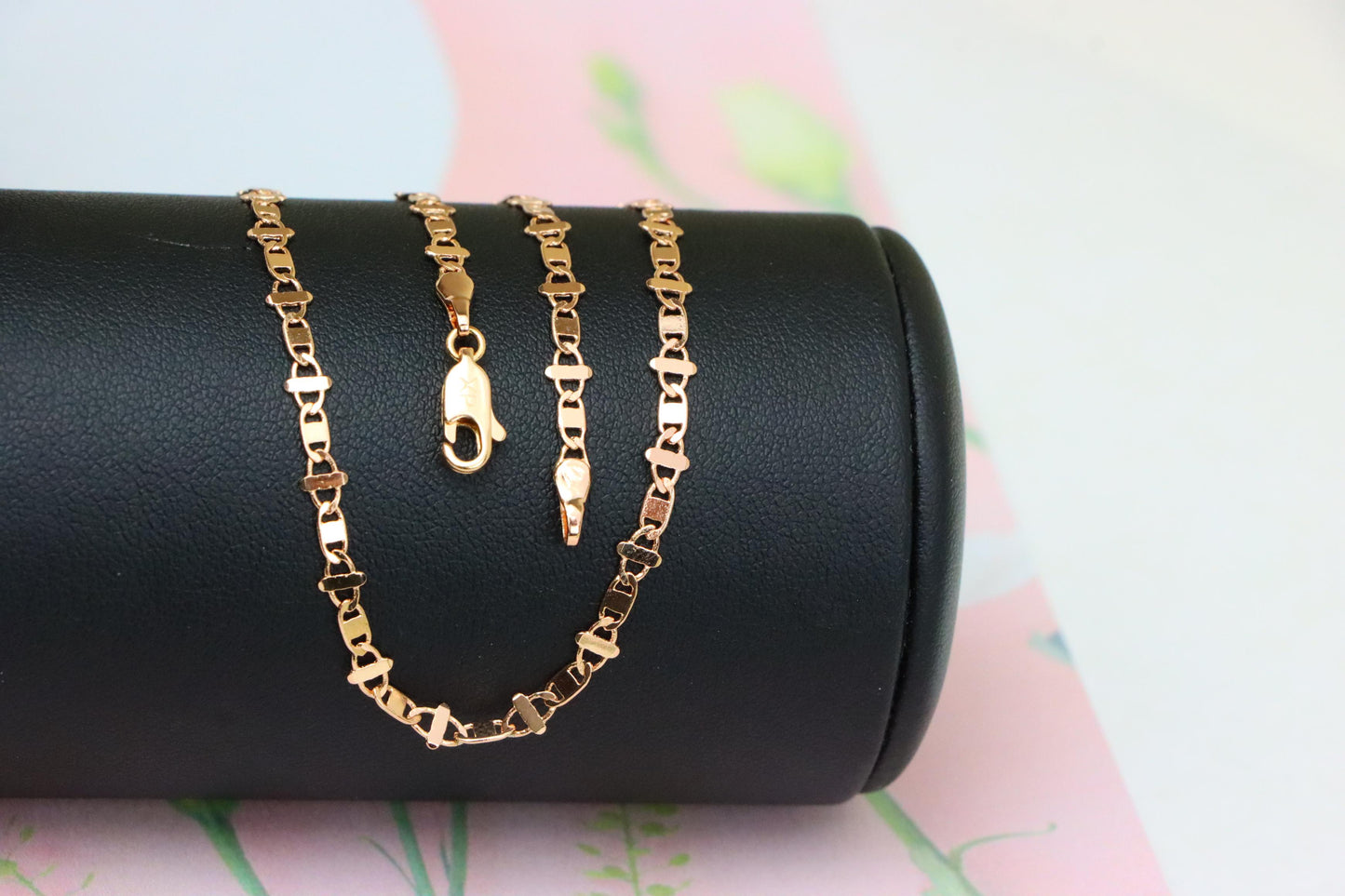 Elegant Rose Gold Link Necklace in High-Quality Brass, XPNL1909 (2162-2)