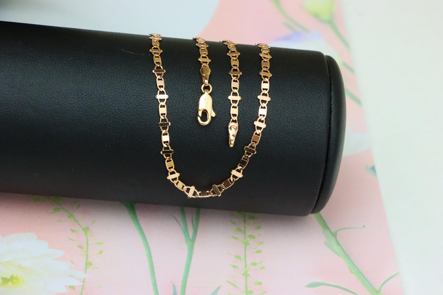 Elegant Rose Gold Link Necklace in High-Quality Brass, XPNL1909 (2162-2)