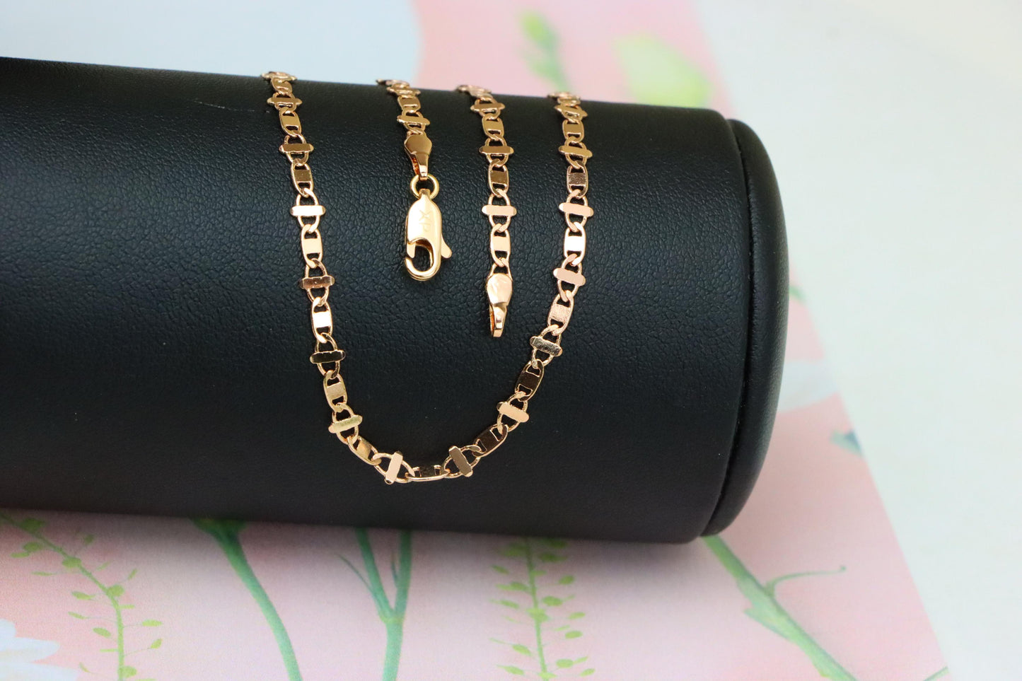 Elegant Rose Gold Link Necklace in High-Quality Brass, XPNL1909 (2162-2)