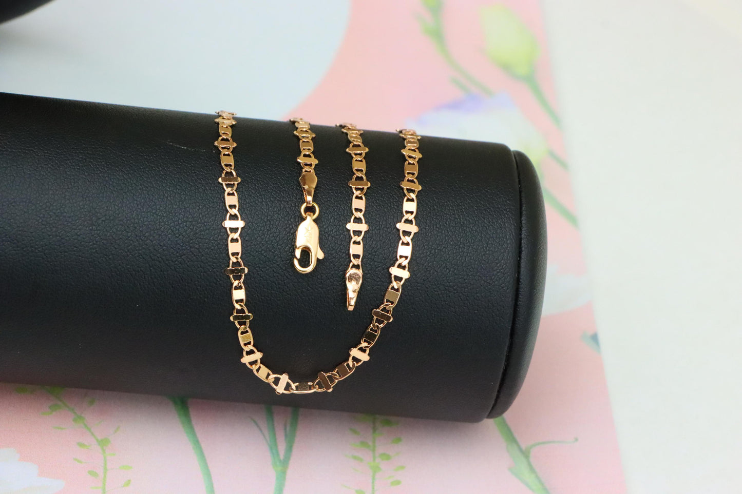 Elegant Rose Gold Link Necklace in High-Quality Brass, XPNL1909 (2162-2)