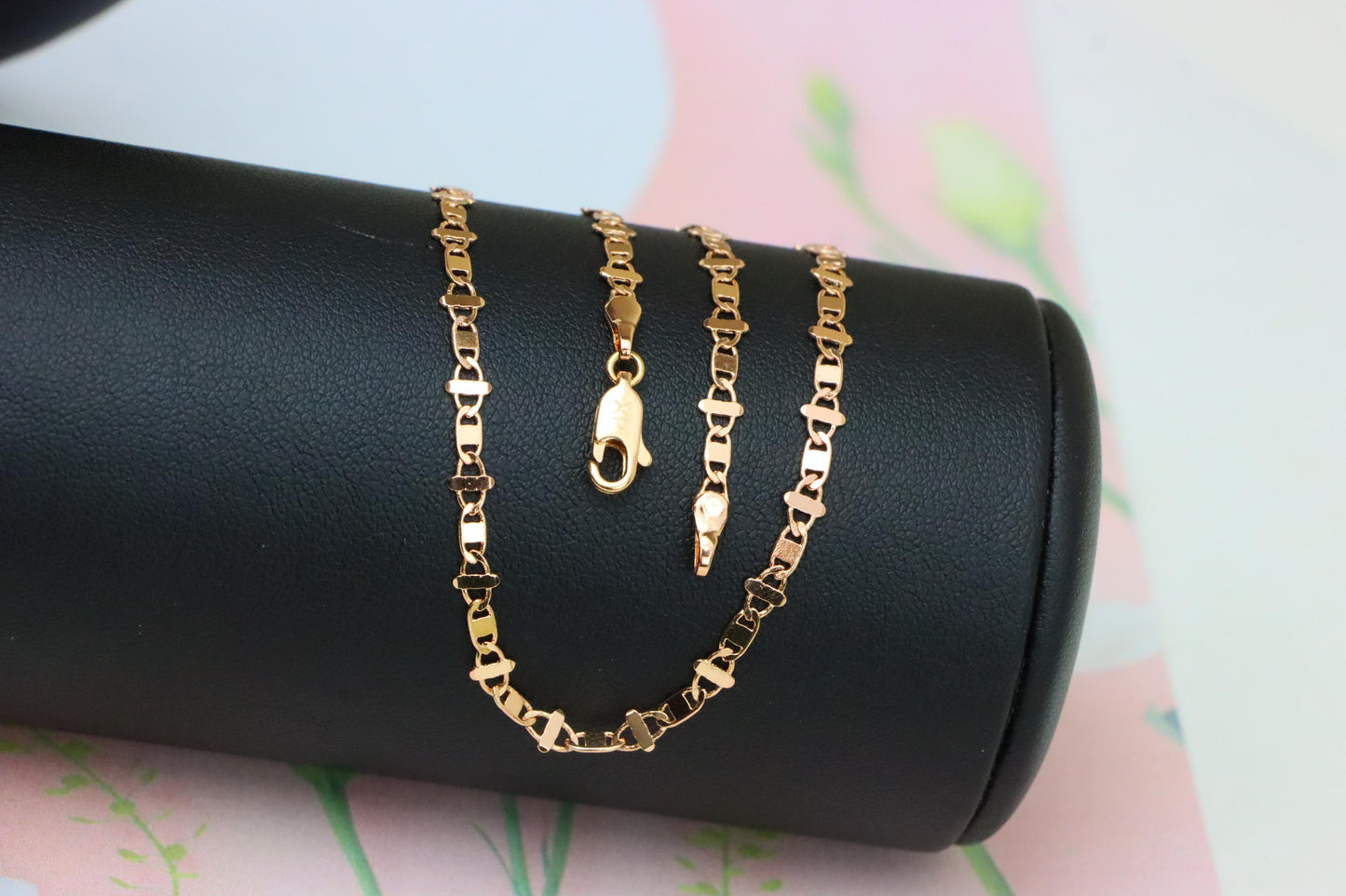 Elegant Rose Gold Link Necklace in High-Quality Brass, XPNL1909 (2162-2)