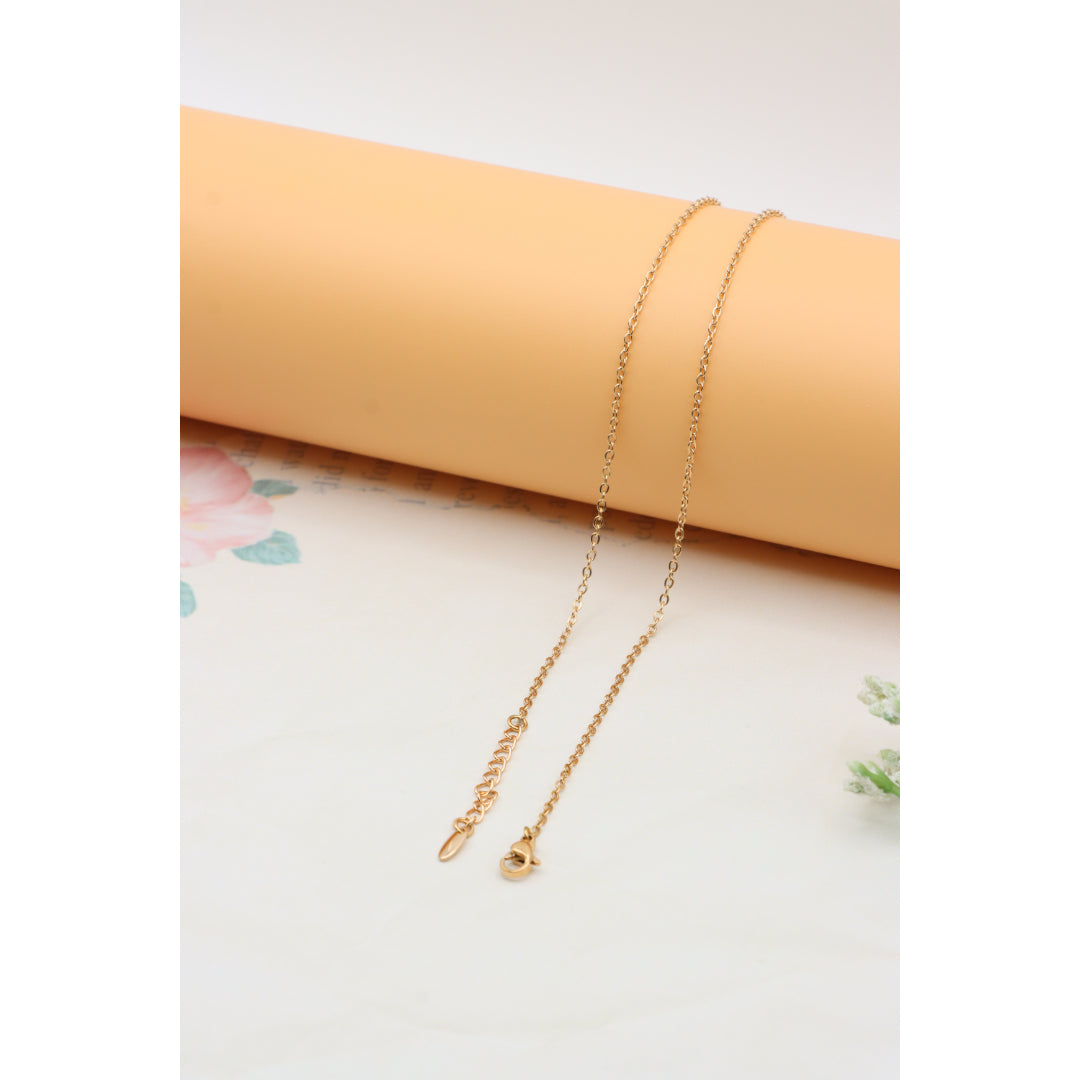 Minimal Yellow Gold Solitaire Necklace Adjustable Chain, XPNL0301 (2031-1)