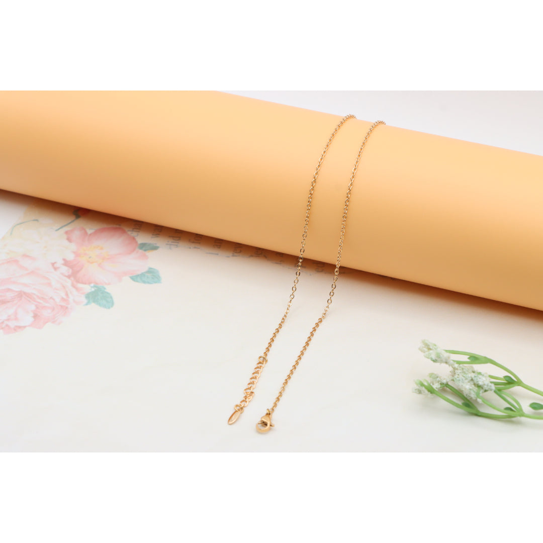 Minimal Yellow Gold Solitaire Necklace Adjustable Chain, XPNL0301 (2031-1)