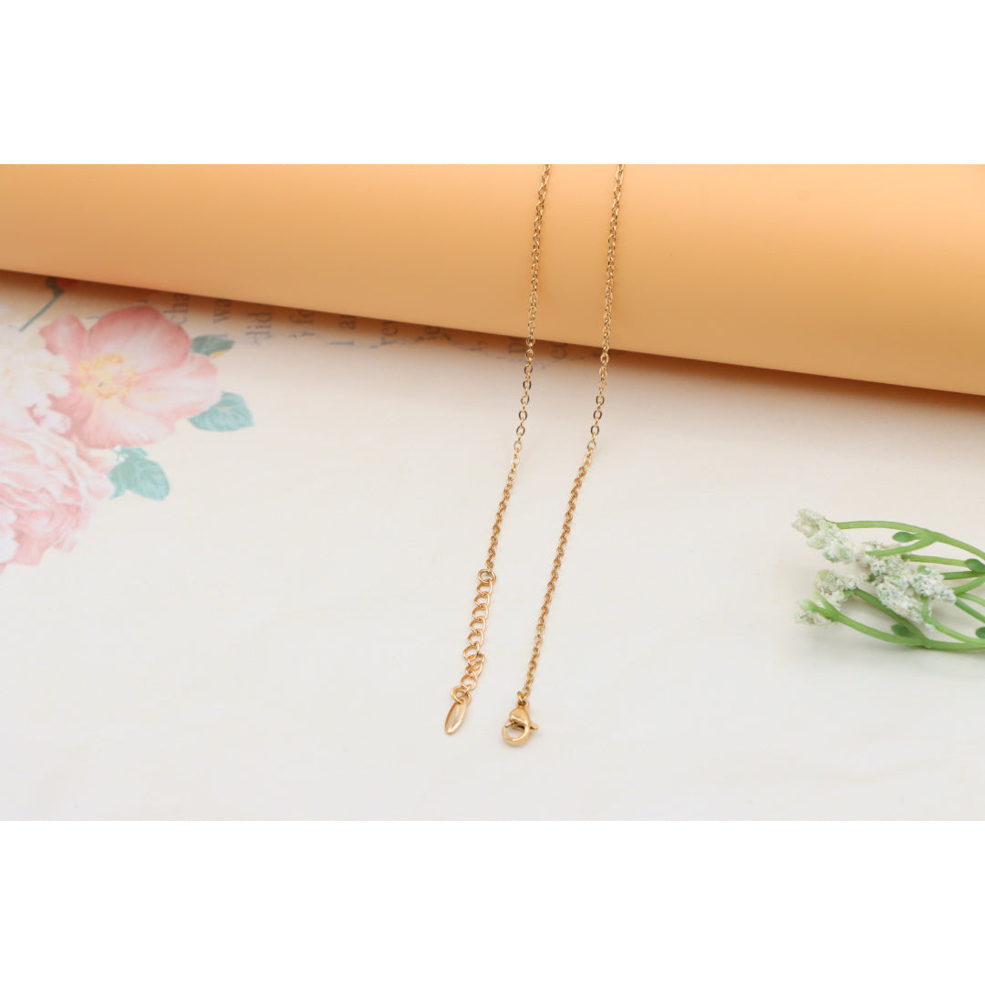 Minimal Yellow Gold Solitaire Necklace Adjustable Chain, XPNL0301 (2031-1)