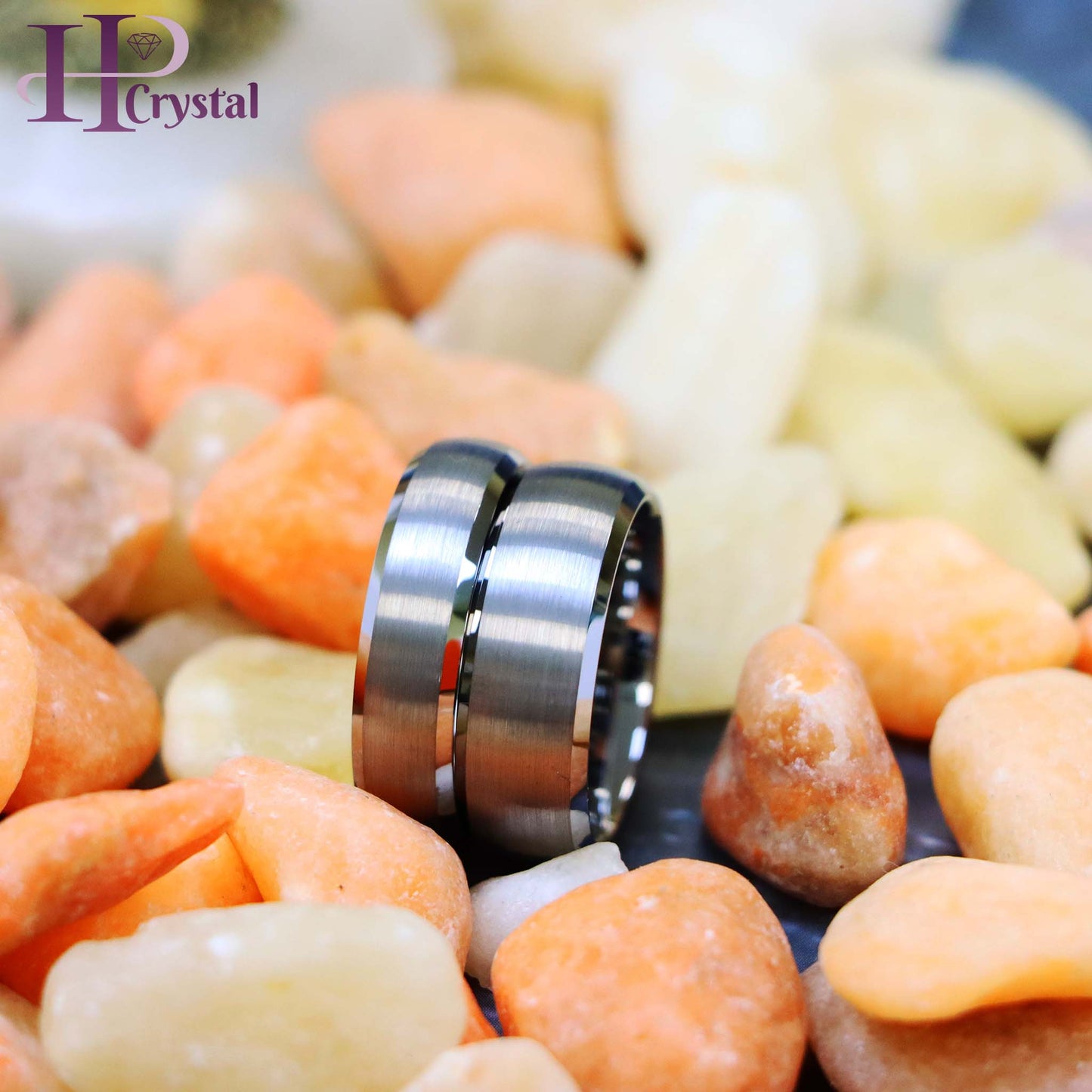 Domed Brushed Center Low Beveled Edge Tungsten Ring