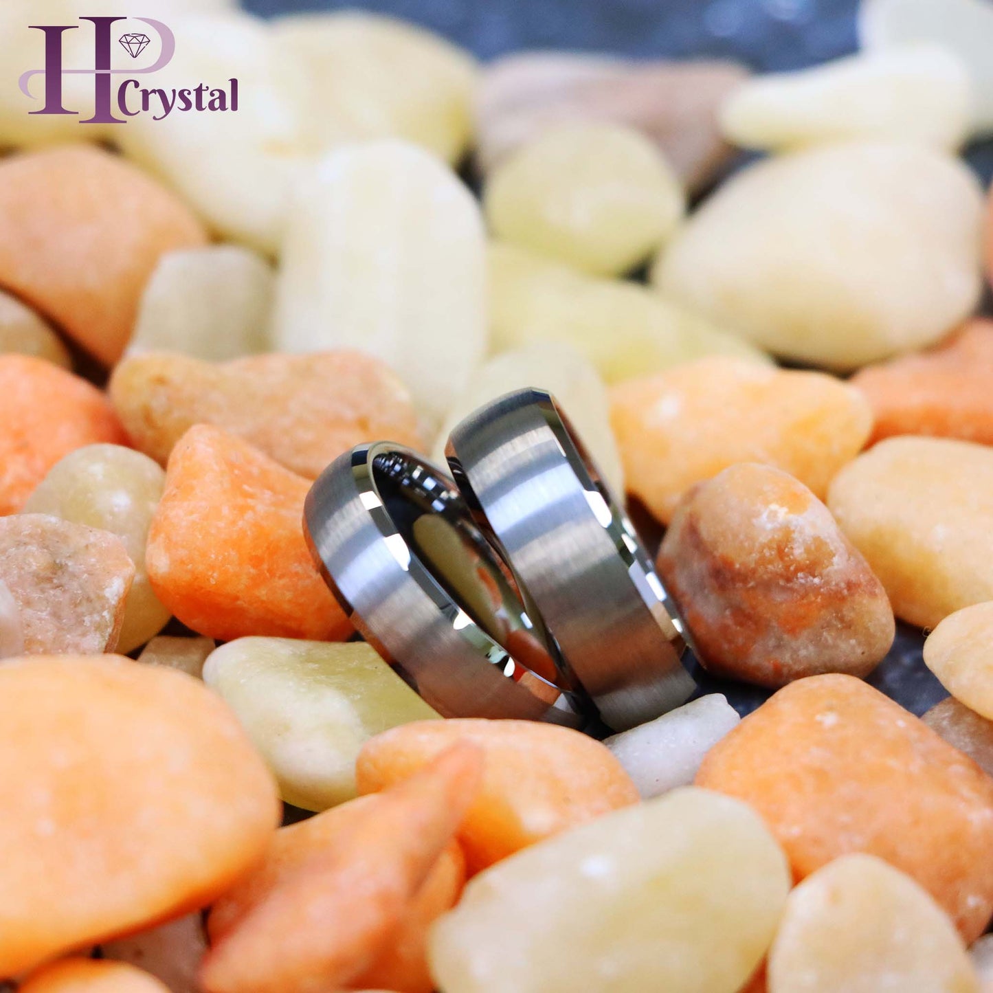 Domed Brushed Center Low Beveled Edge Tungsten Ring