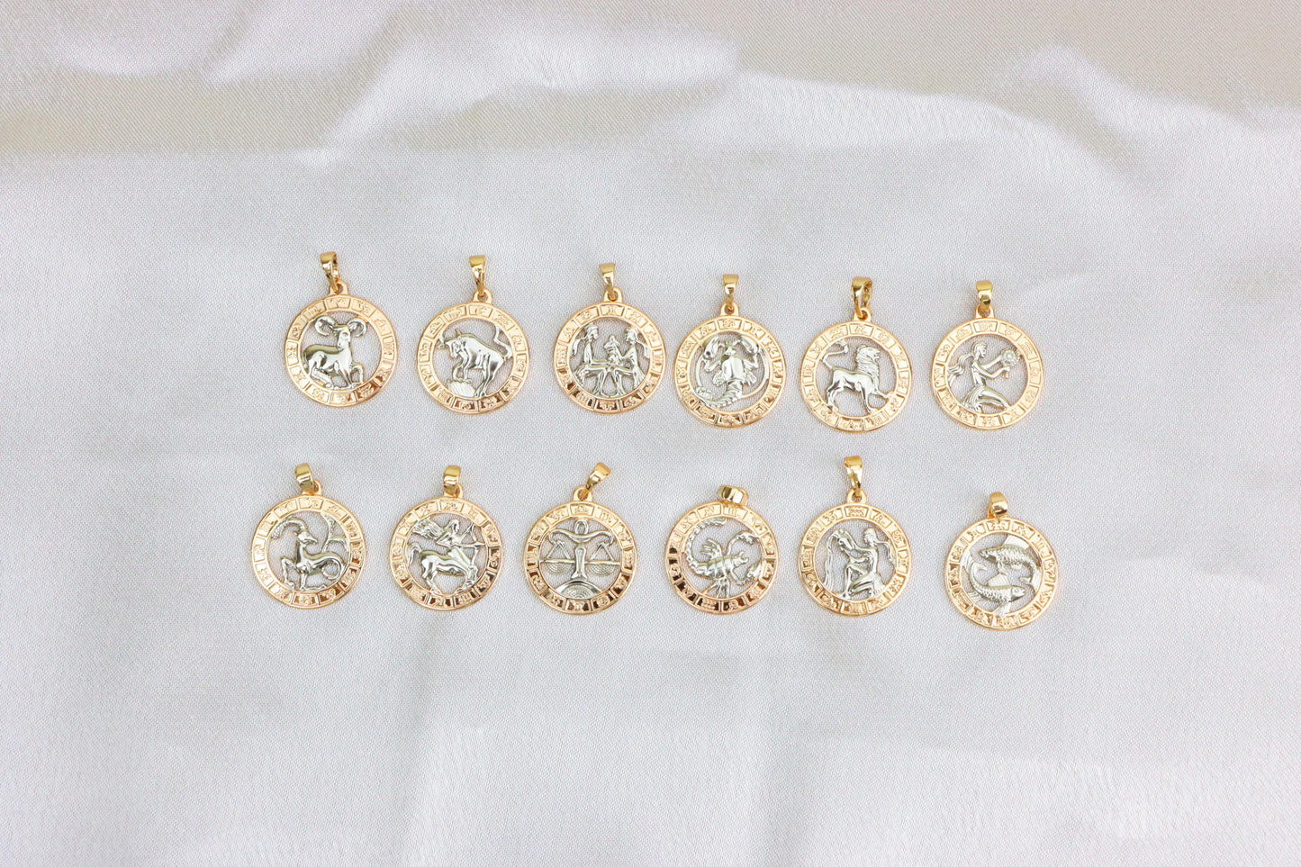 Rose Gold Pisces Zodiac Pendant with Twin Fish Symbol Design, XPPT1456 (2136-9)