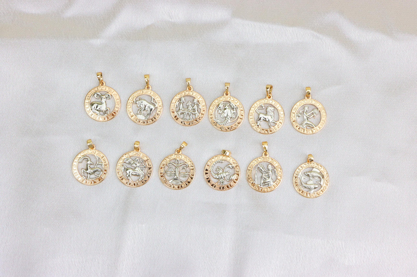 Rose Gold Pisces Zodiac Pendant with Twin Fish Symbol Design, XPPT1456 (2136-9)