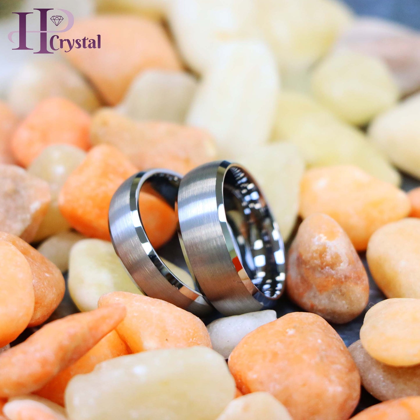 Domed Brushed Center Low Beveled Edge Tungsten Ring
