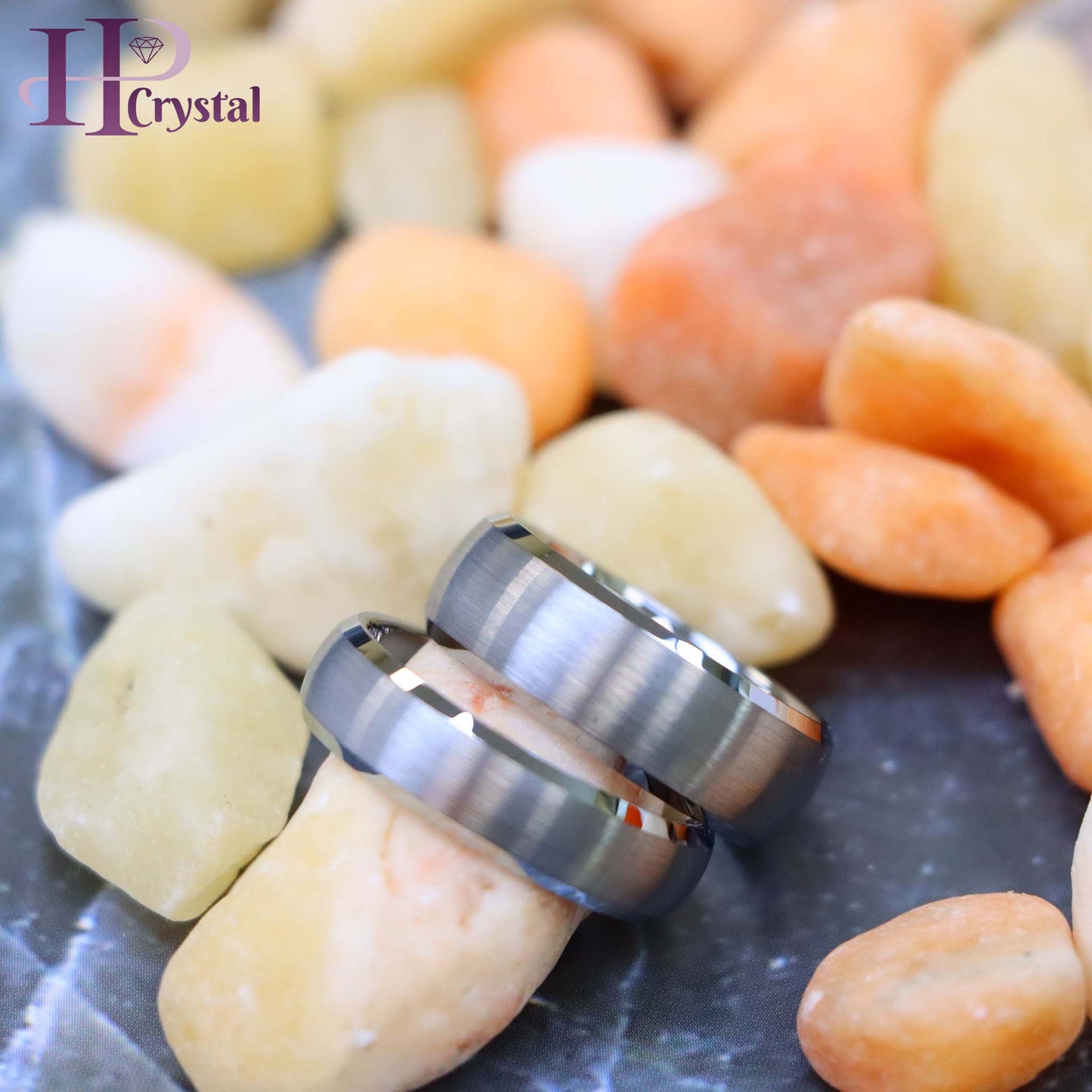 Domed Brushed Center Low Beveled Edge Tungsten Ring