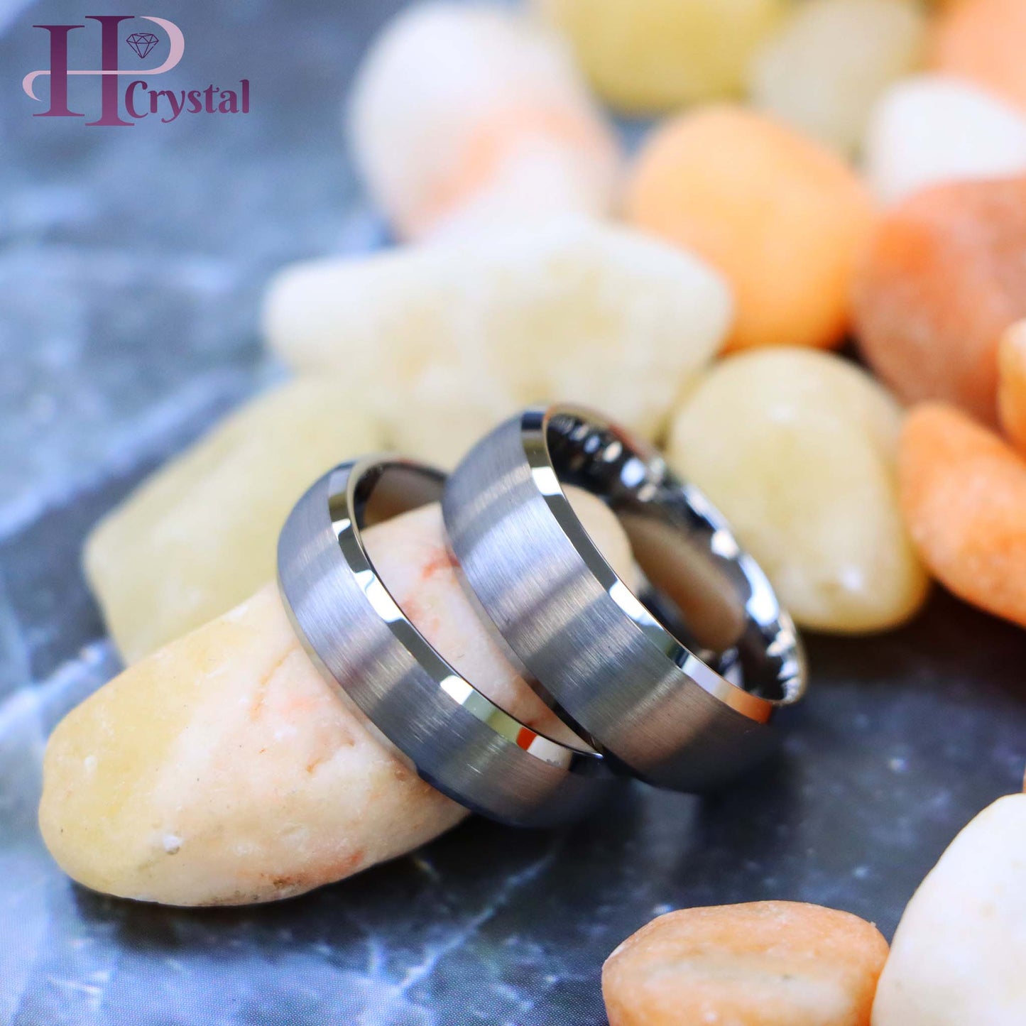 Domed Brushed Center Low Beveled Edge Tungsten Ring