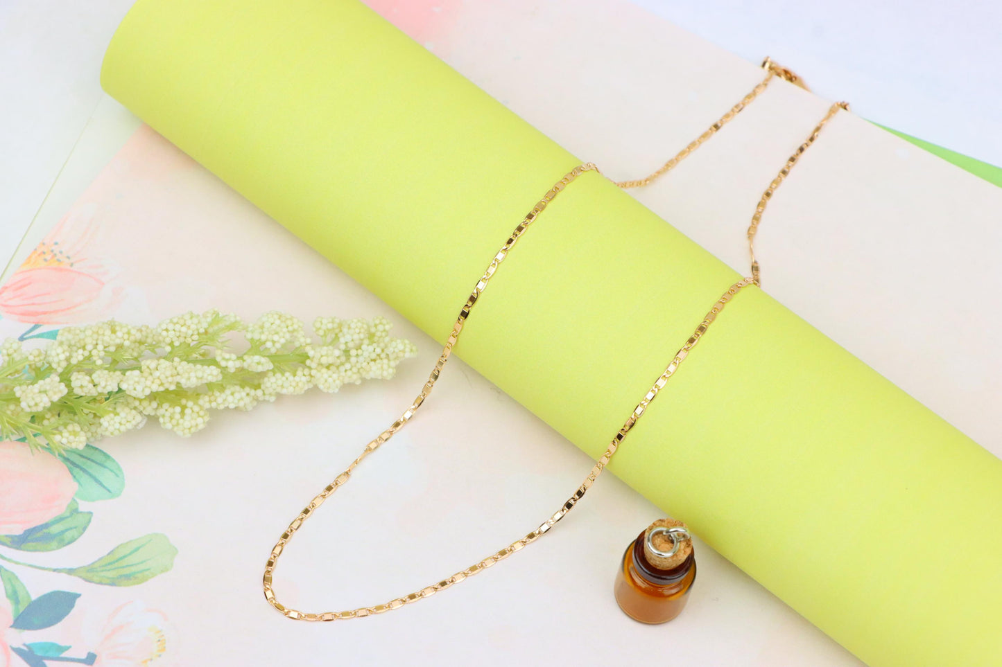 Shiny Rose Gold Plated Brass Chain Necklace – Elegant Design, XPNL1911 (2162-4)