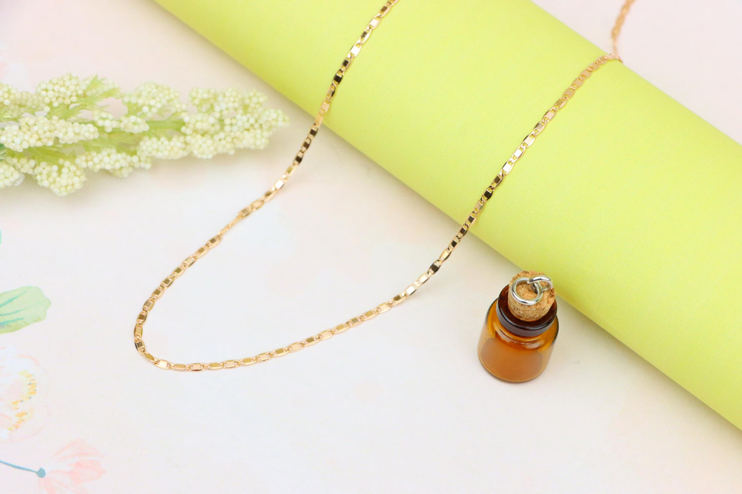 Shiny Rose Gold Plated Brass Chain Necklace – Elegant Design, XPNL1911 (2162-4)