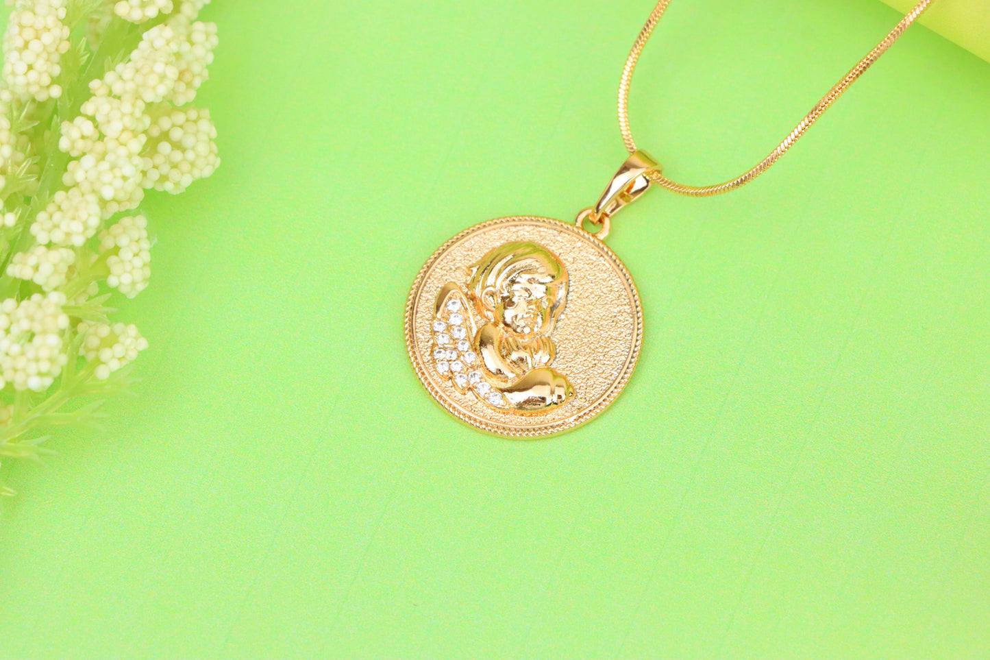 Rose Gold Angel Baby Pendant with Crystal Accent Details, XPPT1457 (2136-10)
