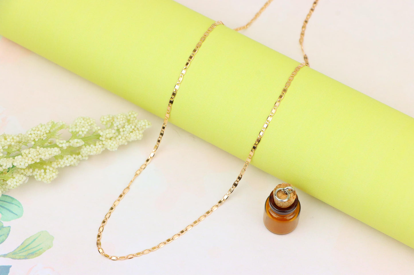 Shiny Rose Gold Plated Brass Chain Necklace – Elegant Design, XPNL1911 (2162-4)