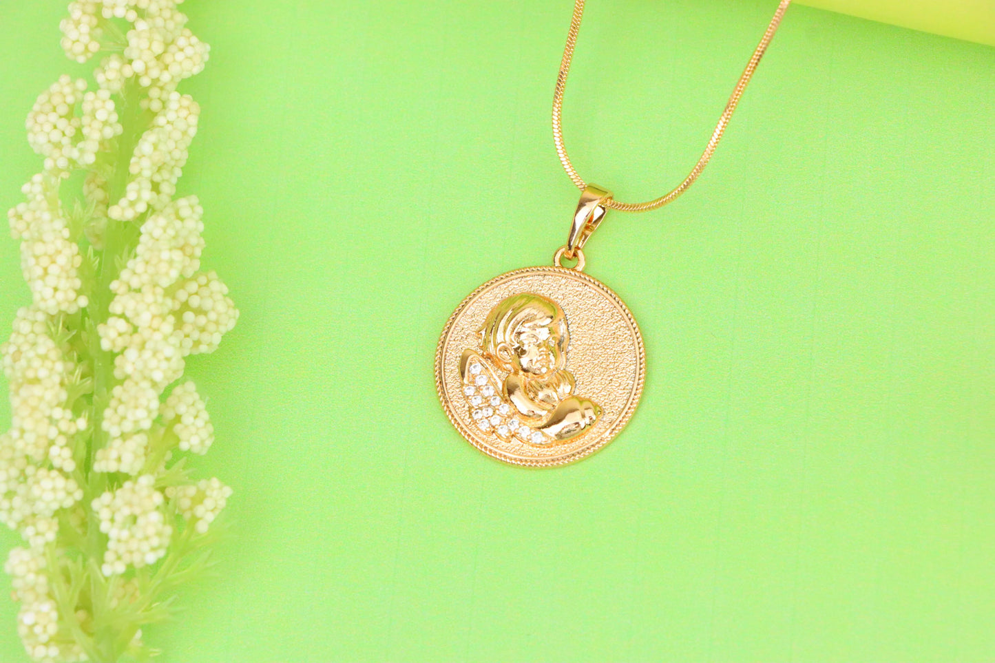 Rose Gold Angel Baby Pendant with Crystal Accent Details, XPPT1457 (2136-10)