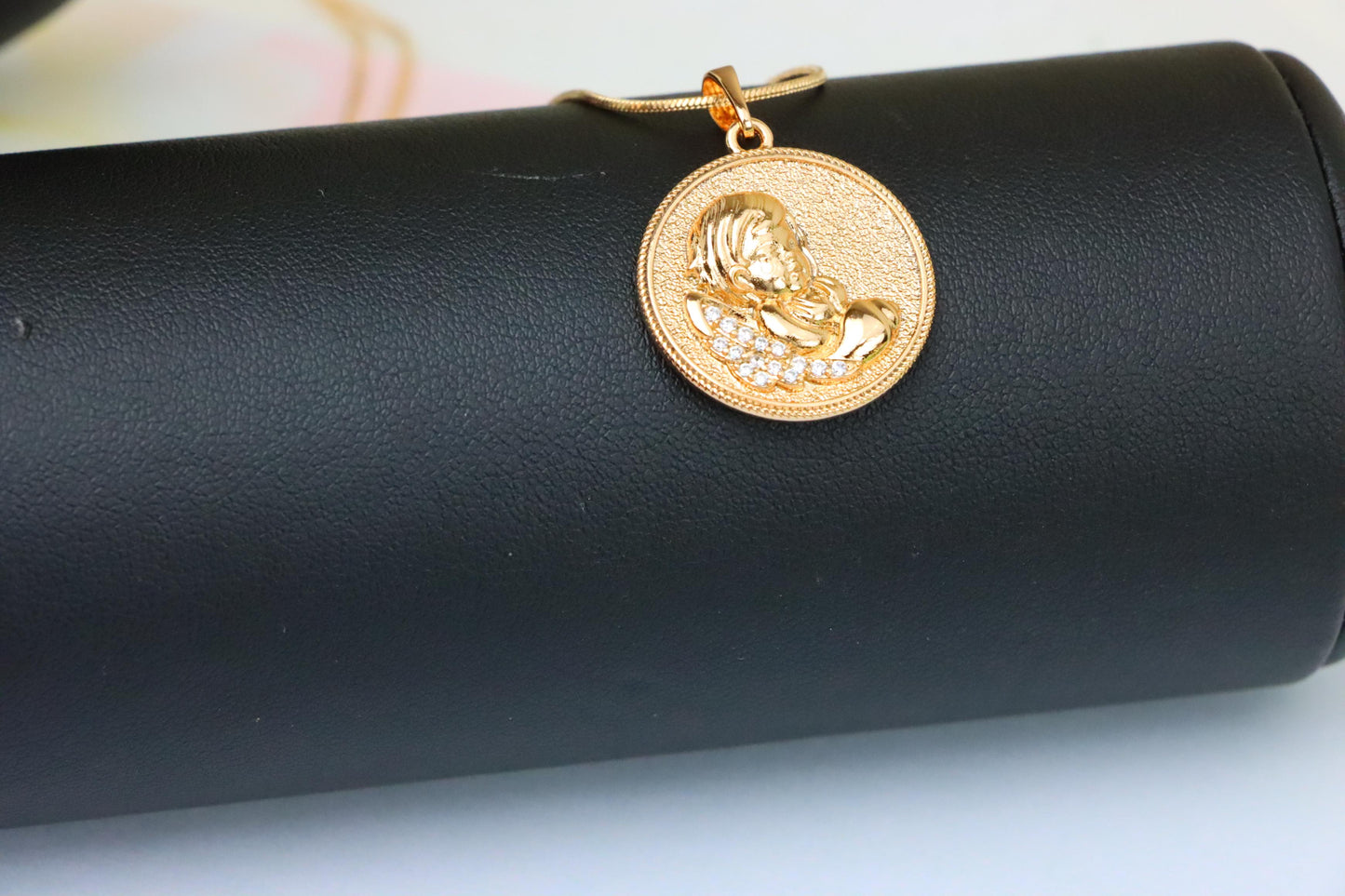 Rose Gold Angel Baby Pendant with Crystal Accent Details, XPPT1457 (2136-10)
