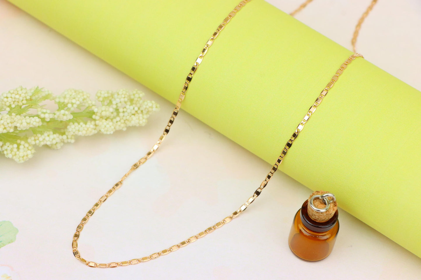 Shiny Rose Gold Plated Brass Chain Necklace – Elegant Design, XPNL1911 (2162-4)
