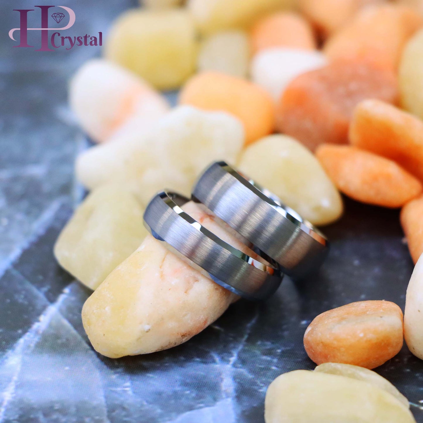 Domed Brushed Center Low Beveled Edge Tungsten Ring