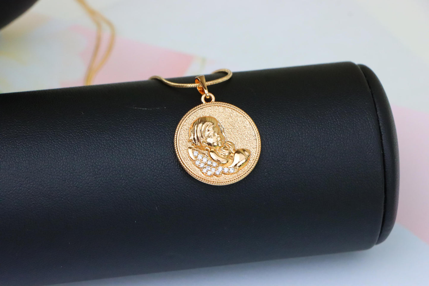Rose Gold Angel Baby Pendant with Crystal Accent Details, XPPT1457 (2136-10)