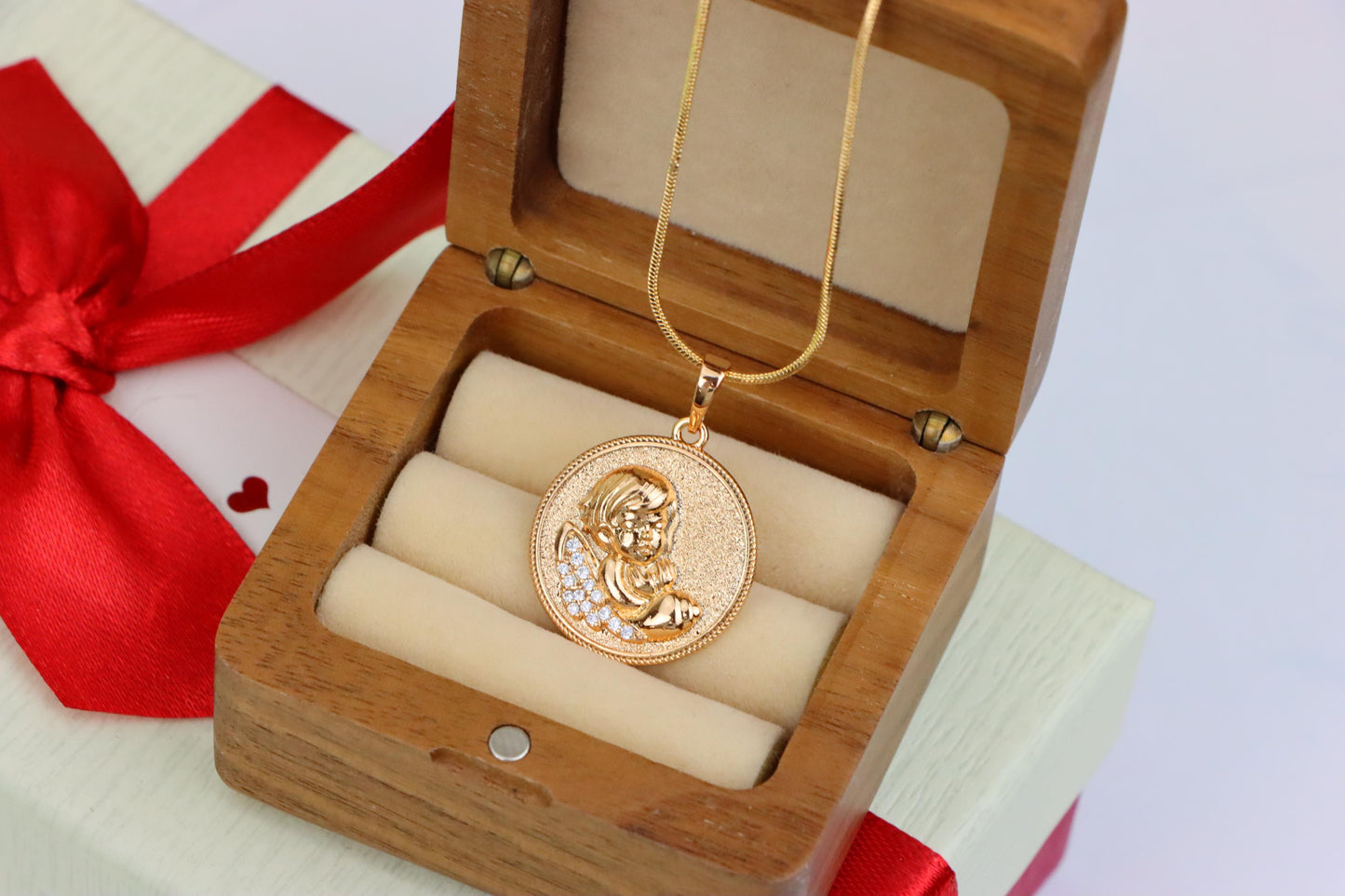 Rose Gold Angel Baby Pendant with Crystal Accent Details, XPPT1457 (2136-10)