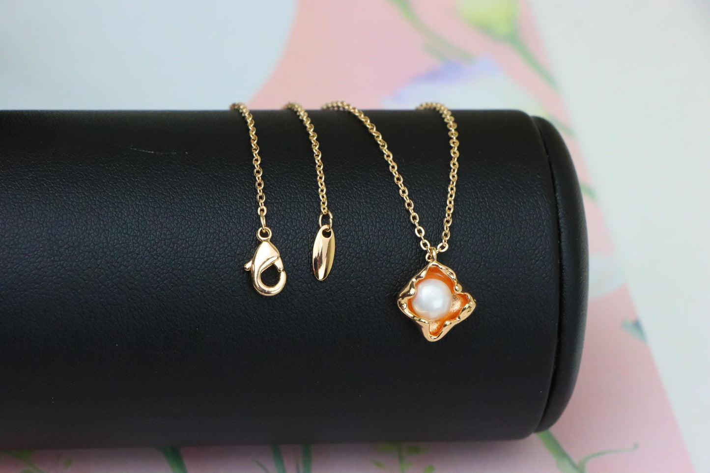 Elegant Rose Gold Pearl Pendant Necklace for Women, XPNL1912 (2162-5)