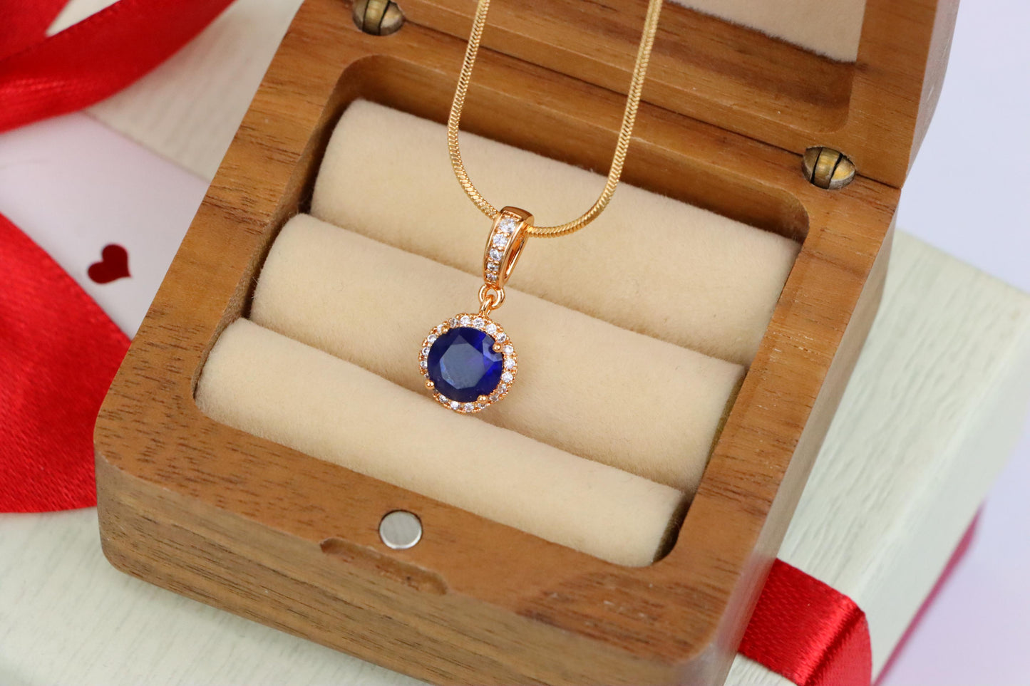 Deep Purple Crystal Pendant with Sparkling Accents in Rose Gold, XPPT1459 (2137-1)