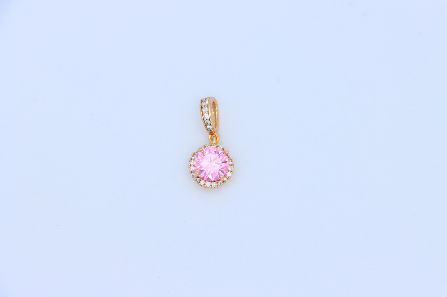 Light Pink Crystal Pendant with Gold Plated Sparkling Accent Frame, XPPT1460 (2137-1)