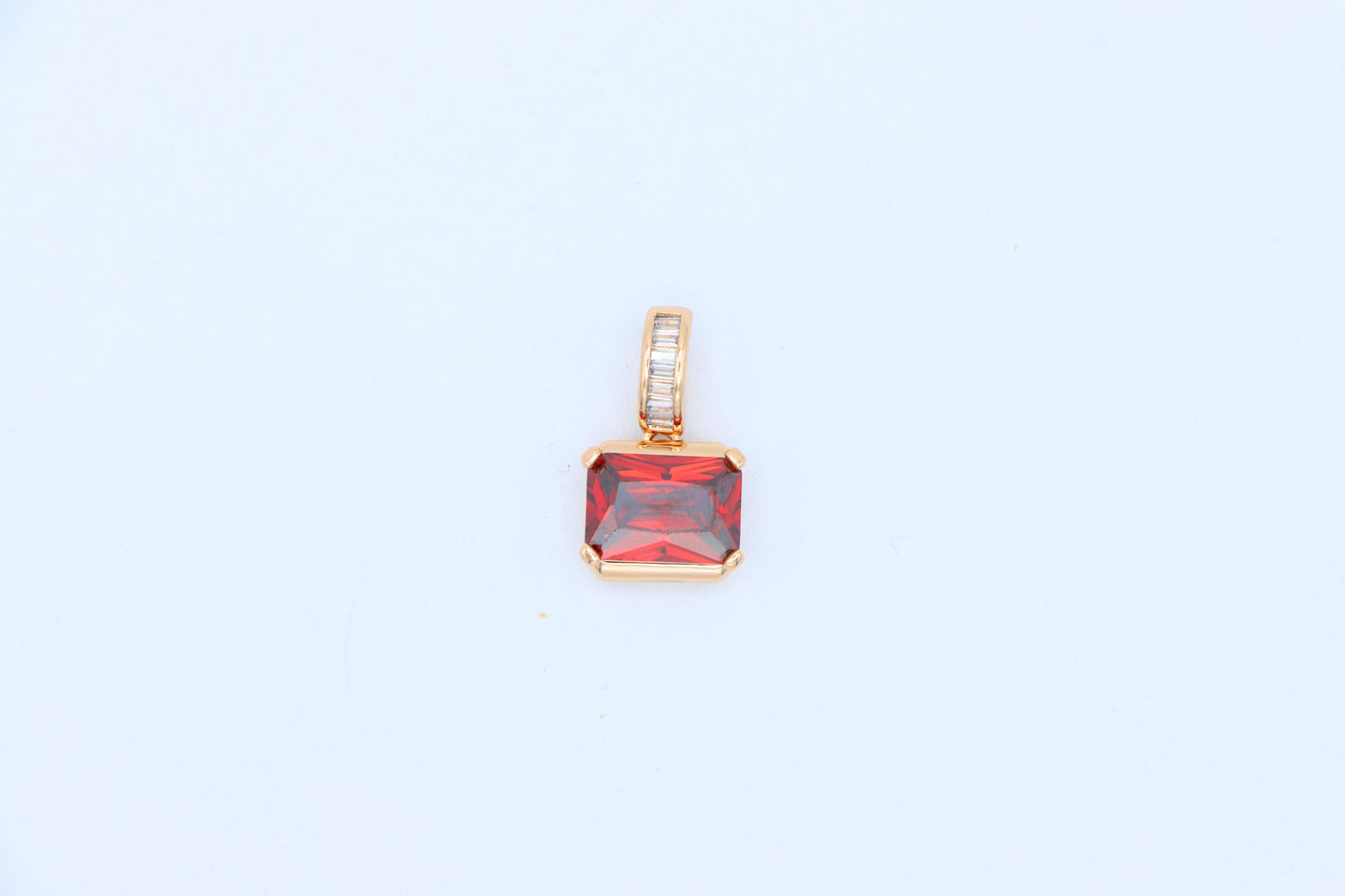 Elegant Red Gemstone Pendant with Gold Plated Brass Frame, XPPT1775 (2162-7)