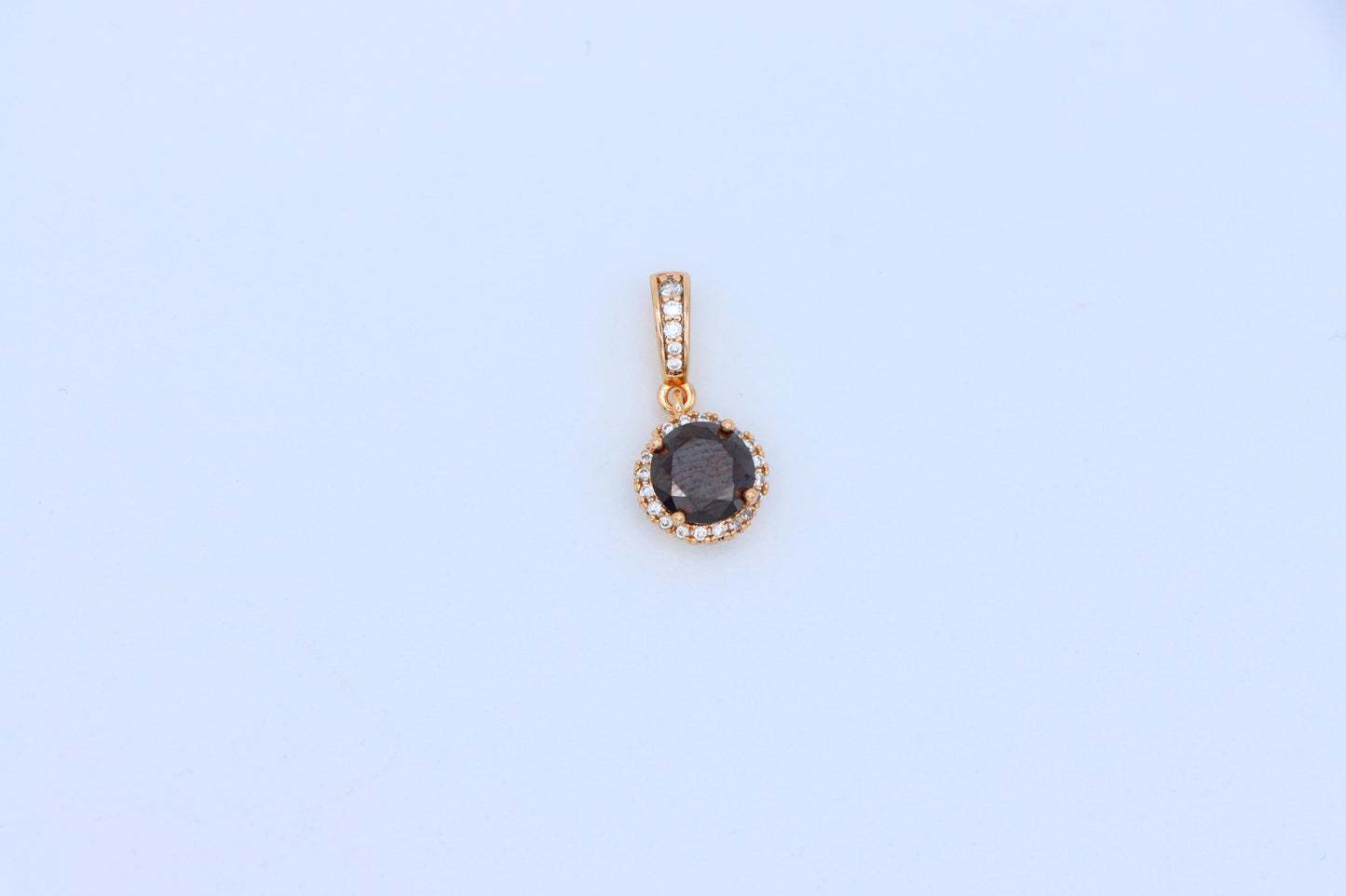 Blood Red Pendant with Gold Plated Brass and Crystal Accents, XPPT1461 (2137-1)
