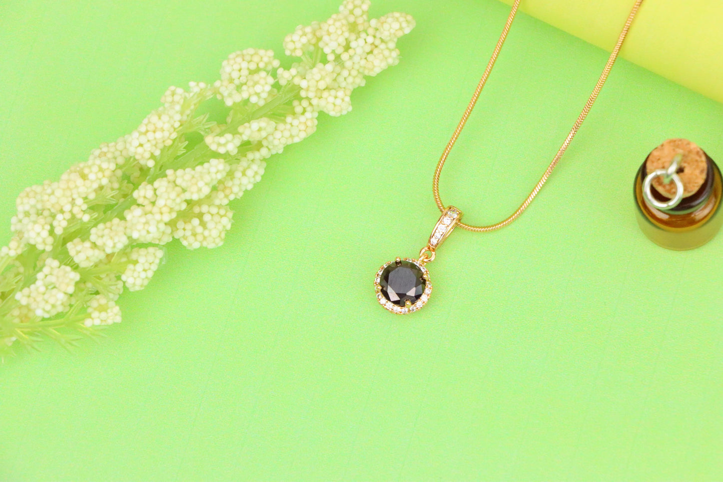 Blood Red Pendant with Gold Plated Brass and Crystal Accents, XPPT1461 (2137-1)