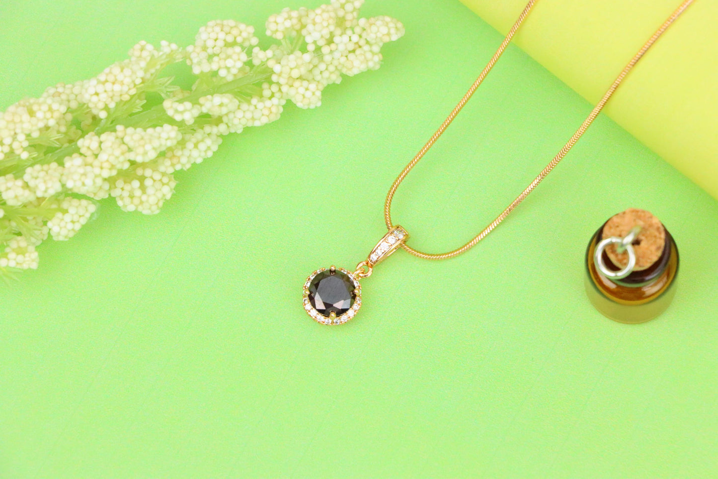 Blood Red Pendant with Gold Plated Brass and Crystal Accents, XPPT1461 (2137-1)